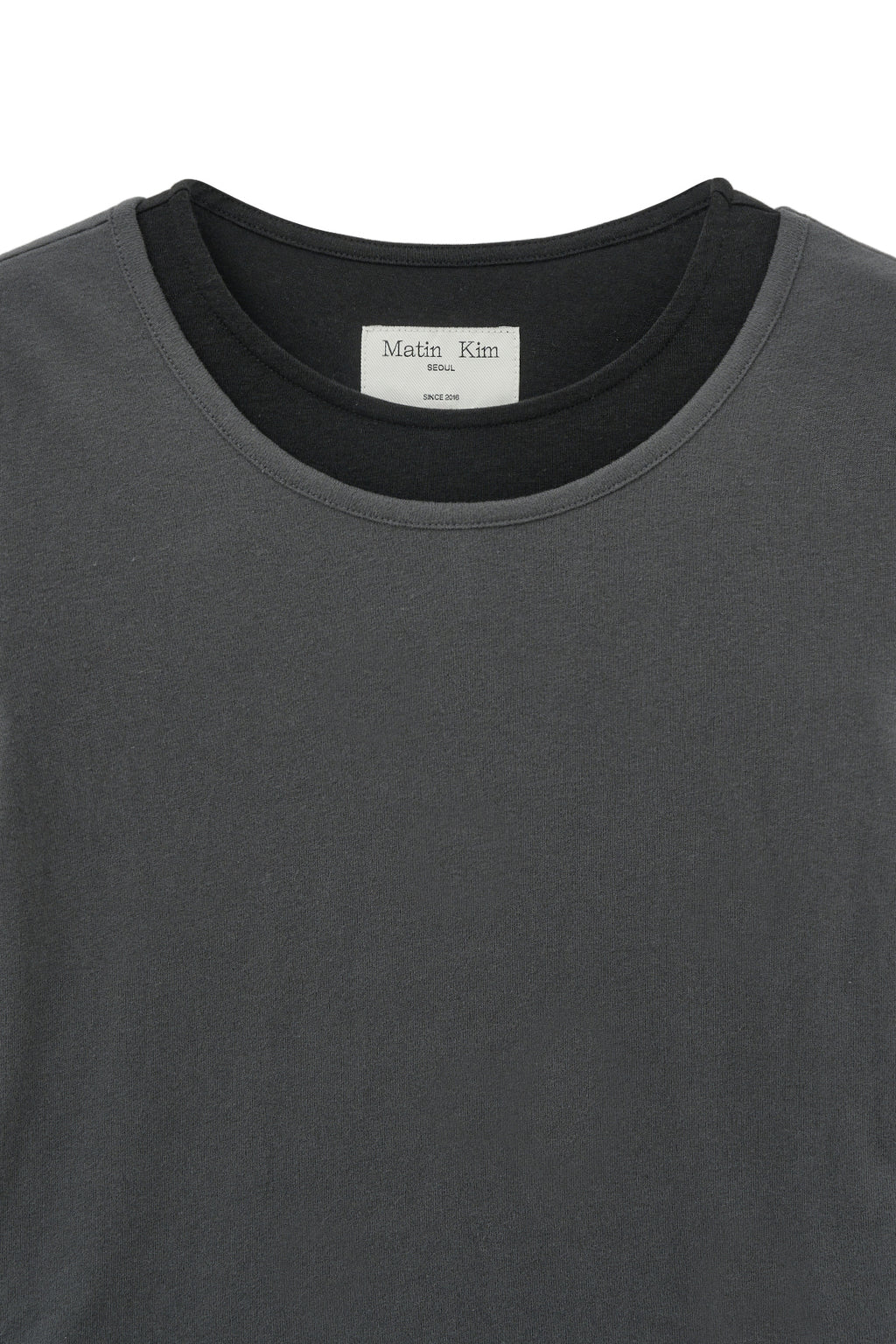 Matin Kim - Layered Point Slim Top (Charcoal) product image 3 | TRAB K-Fashion Australia