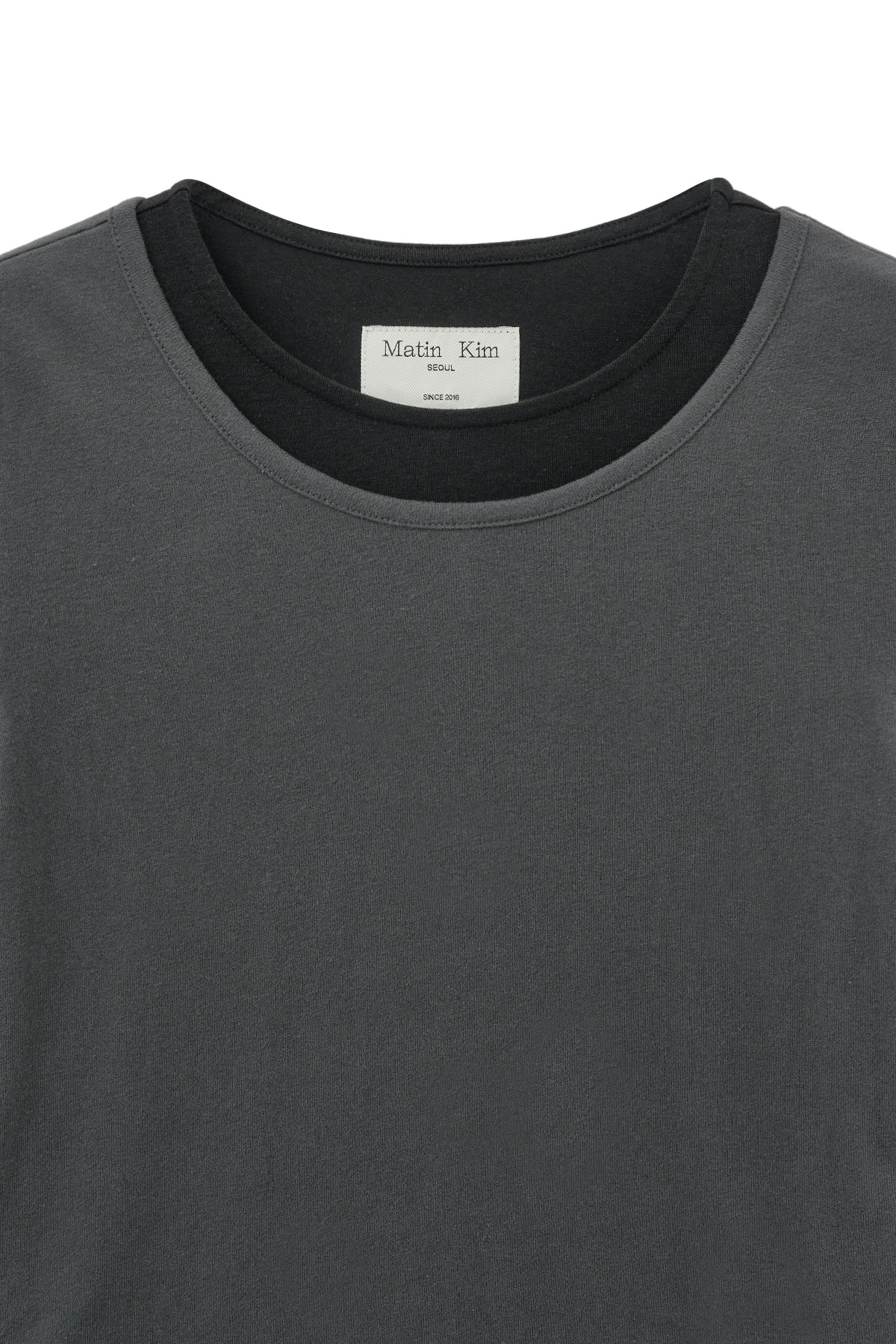 Matin Kim - Layered Point Slim Top (Charcoal) product image 3 | TRAB K-Fashion Australia