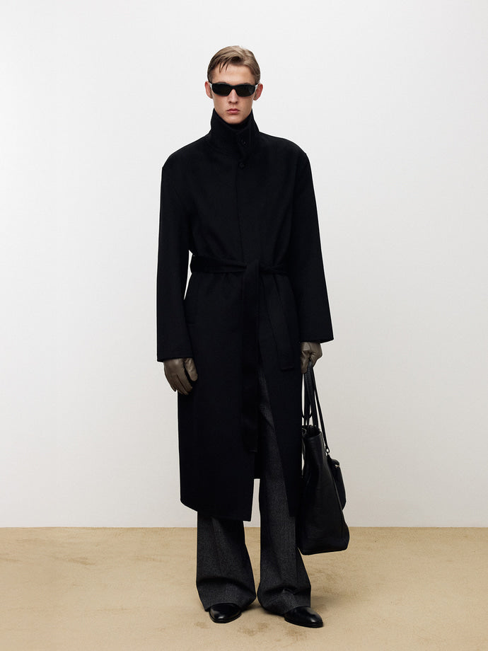 Tonywack - Hand-Made Wool Cashmere Stand-Collar Coat (Black) product image 5 | TRAB K-Fashion Australia