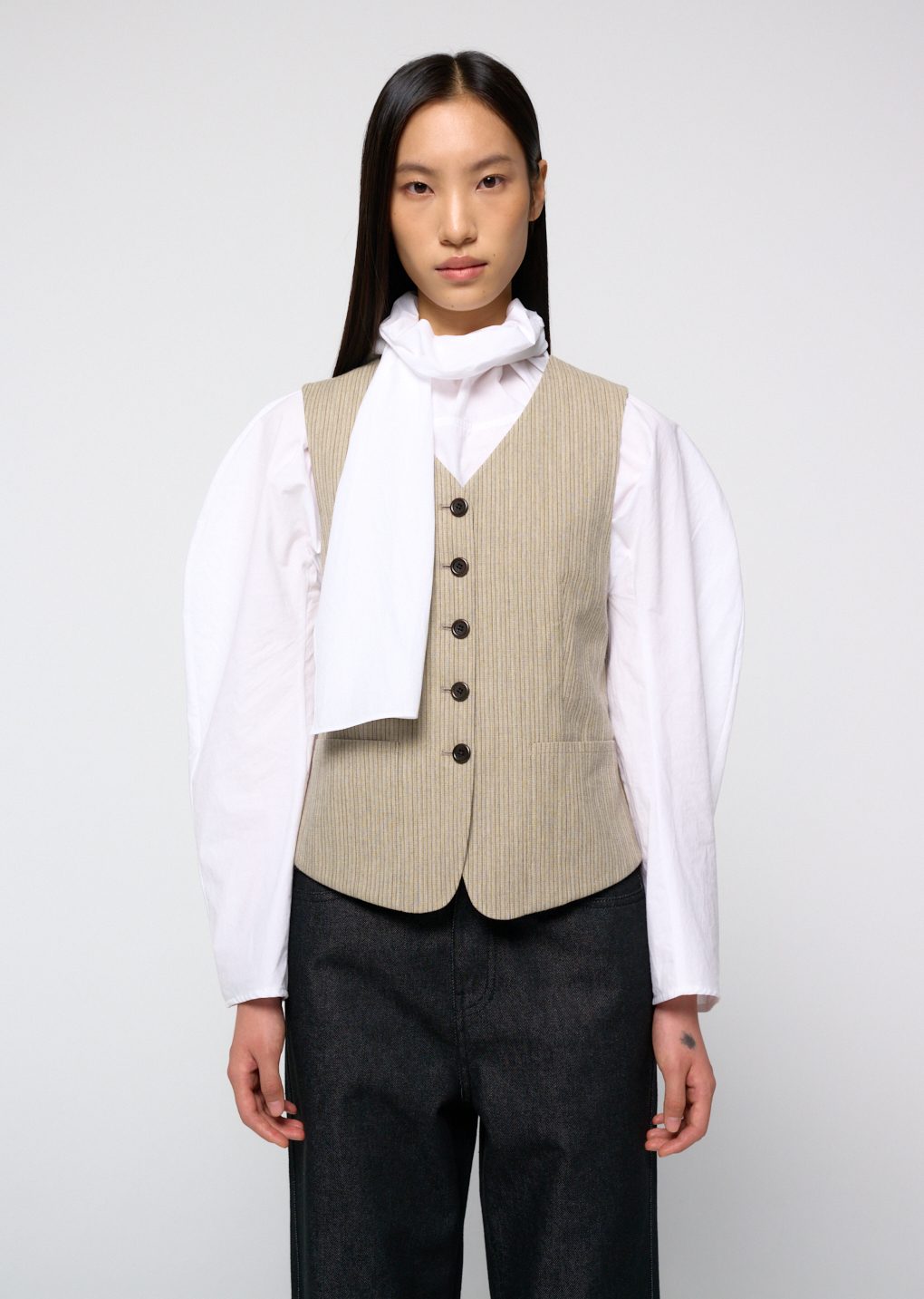 Amomento - [Pre-Order] Cotton scarf top (White) product image 5 | TRAB K-Fashion Australia