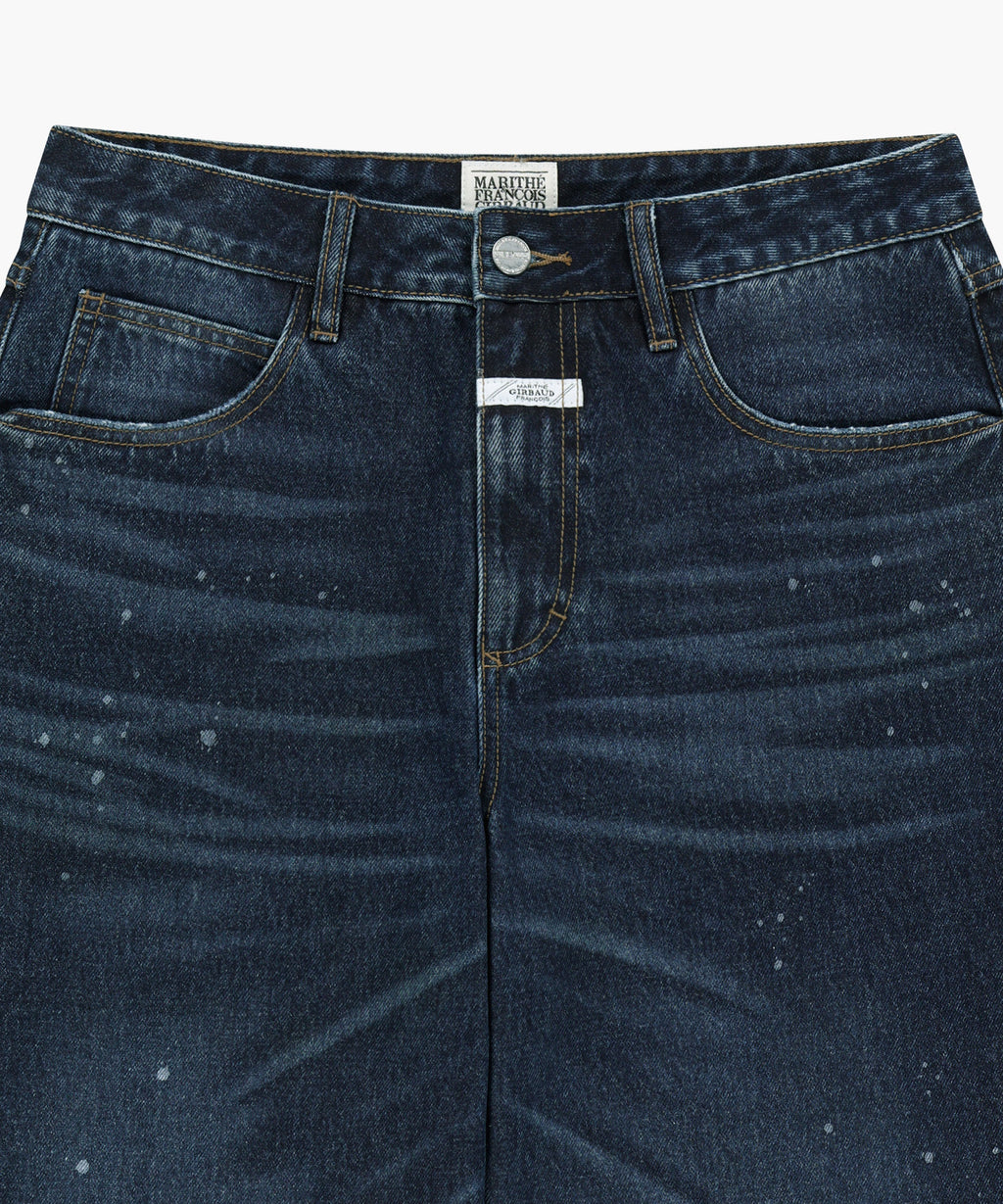 Marithe & Francois Girbaud - Semi-wide Painted Washed Denim Pants (Dark Blue) product image 3 | TRAB K-Fashion Australia