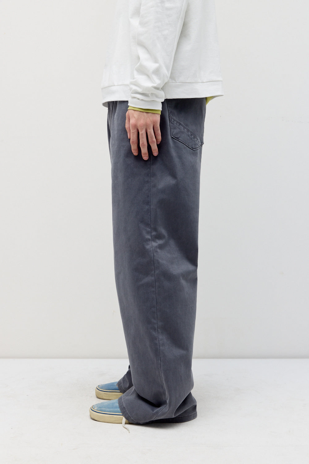 Hatchingroom - Flare Work Trousers Moleskin Washed (Graphite) product image 8 | TRAB K-Fashion Australia