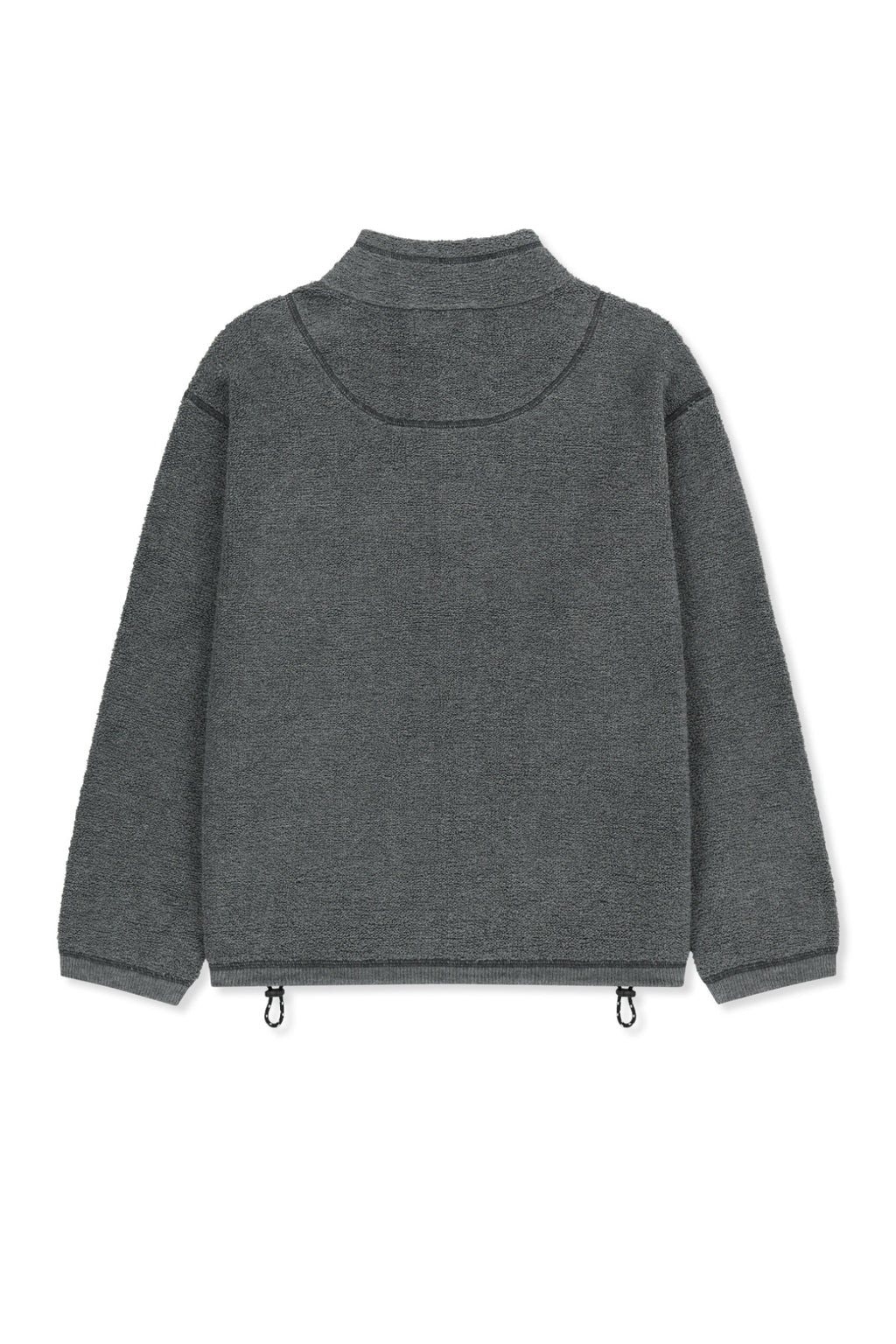 Matin Kim - Boucle Texture Knit Zip Up (Grey) product image 2 | TRAB K-Fashion Australia