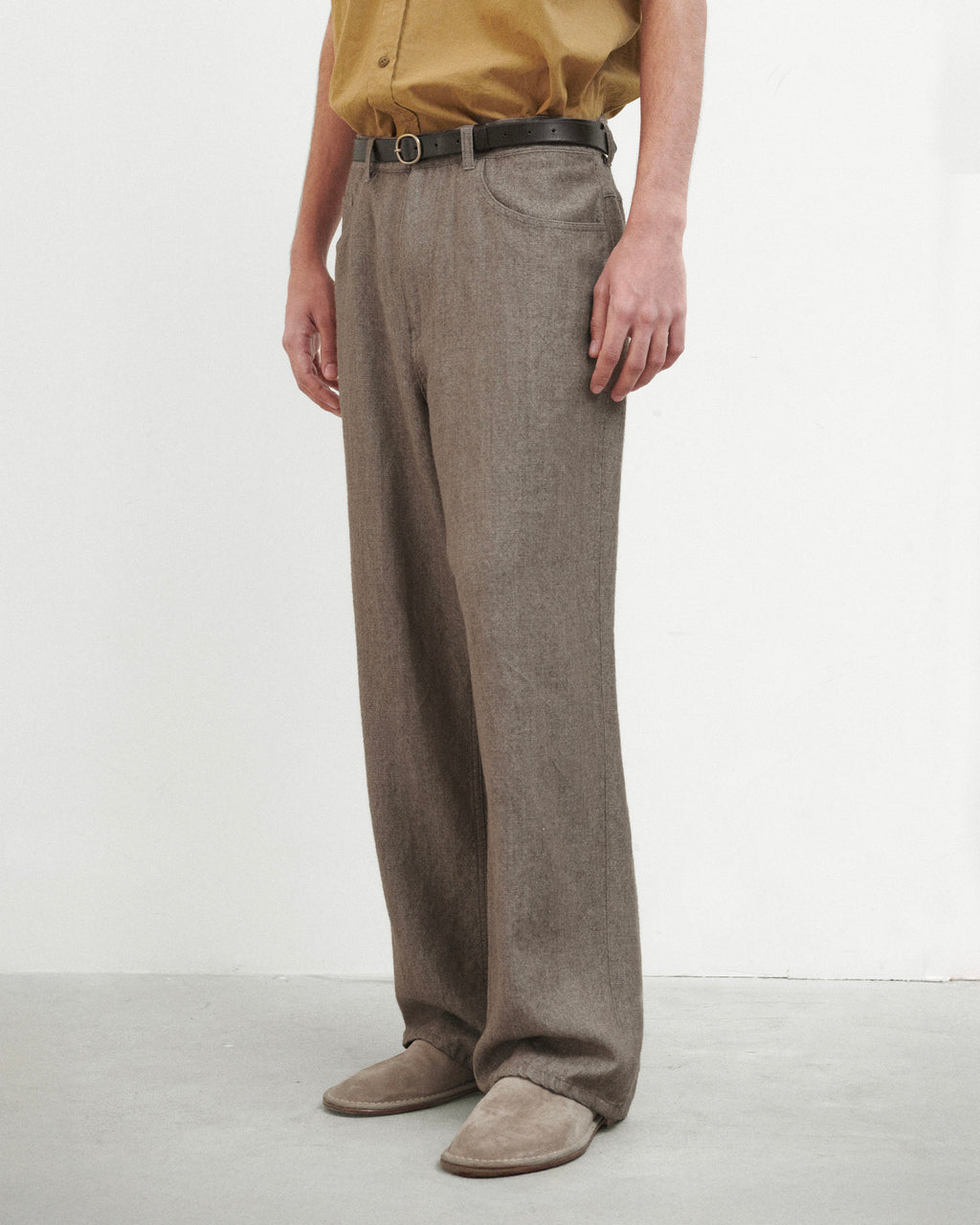 Brownyard - Boiled Wool Twill Pants (Brown) product image 5 | TRAB K-Fashion Australia