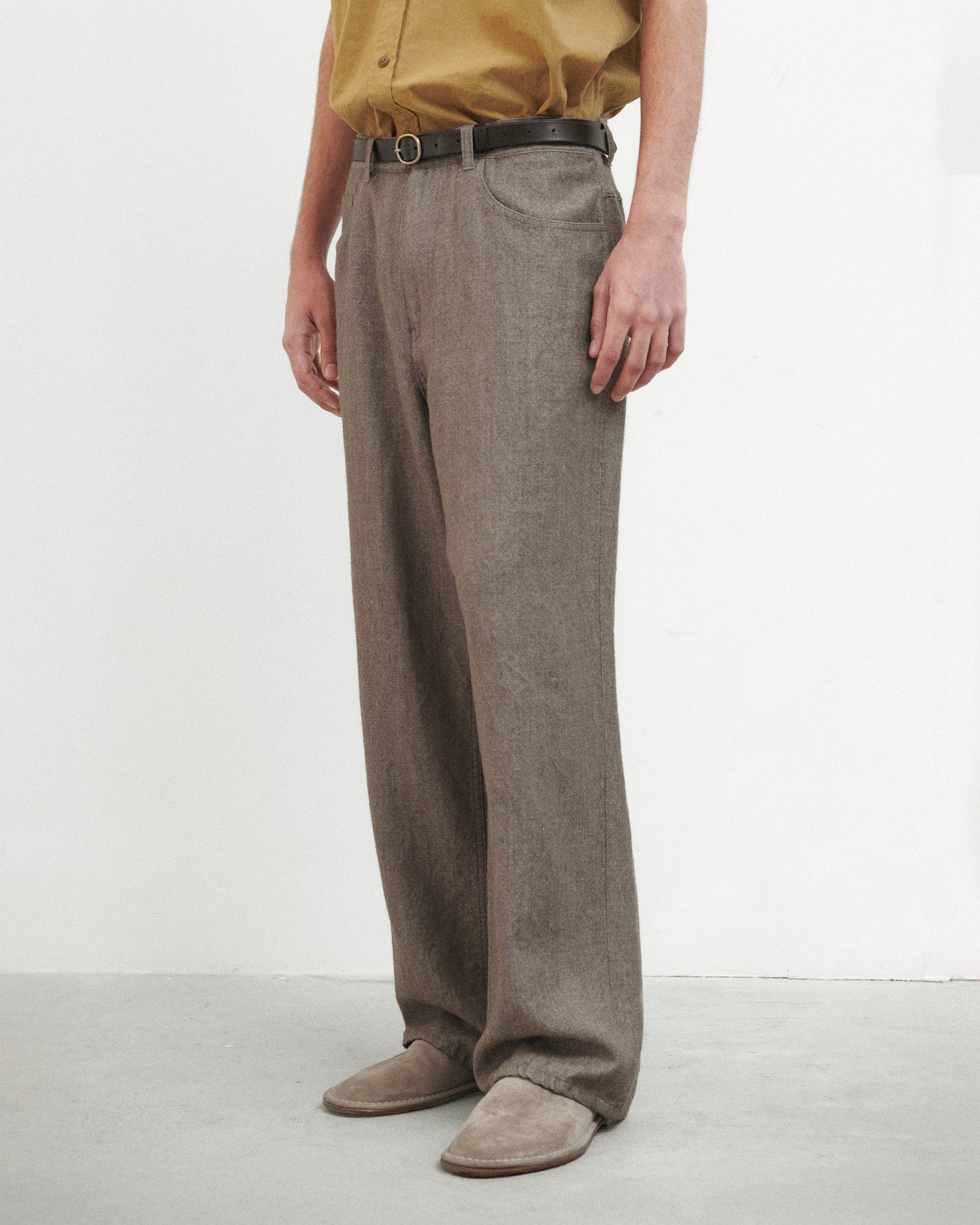 Brownyard - Boiled Wool Twill Pants (Brown) product image 5 | TRAB K-Fashion Australia