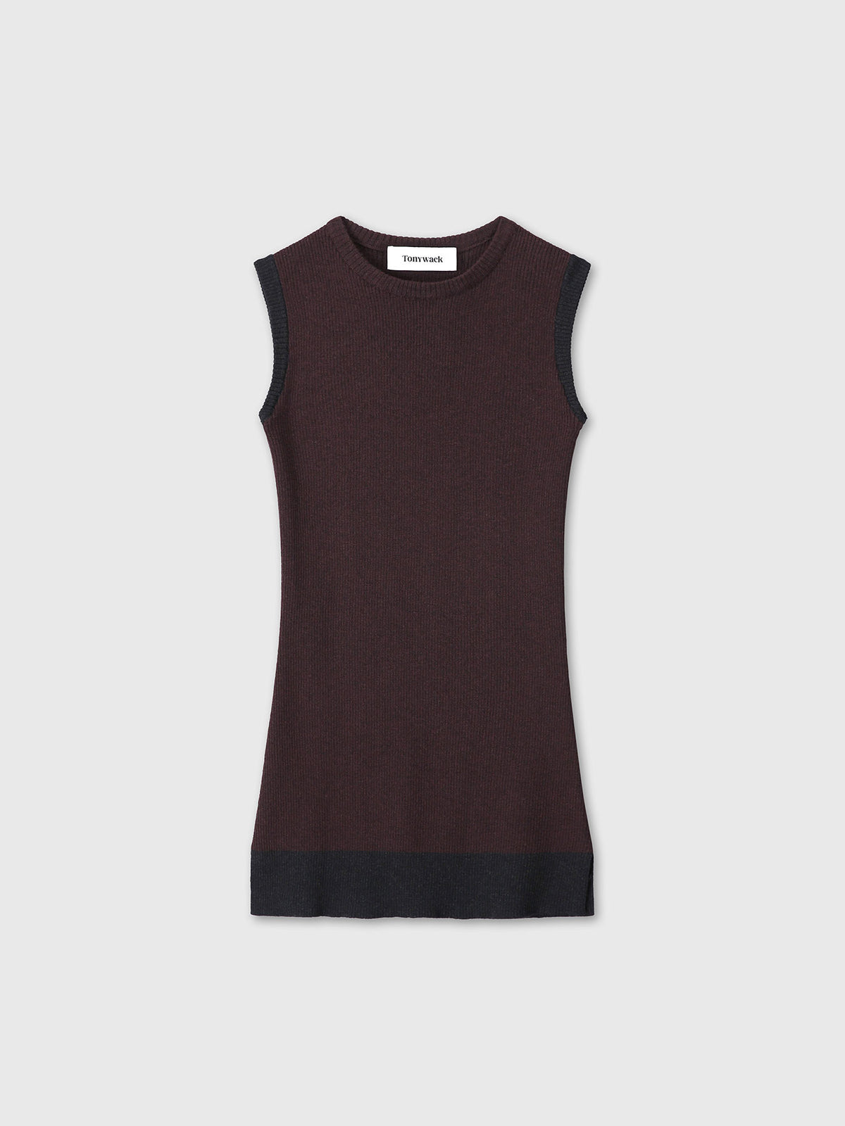 Tonywack - Superfine Wool Ribbed Vest (Brown/Black) product image 9 | TRAB K-Fashion Australia