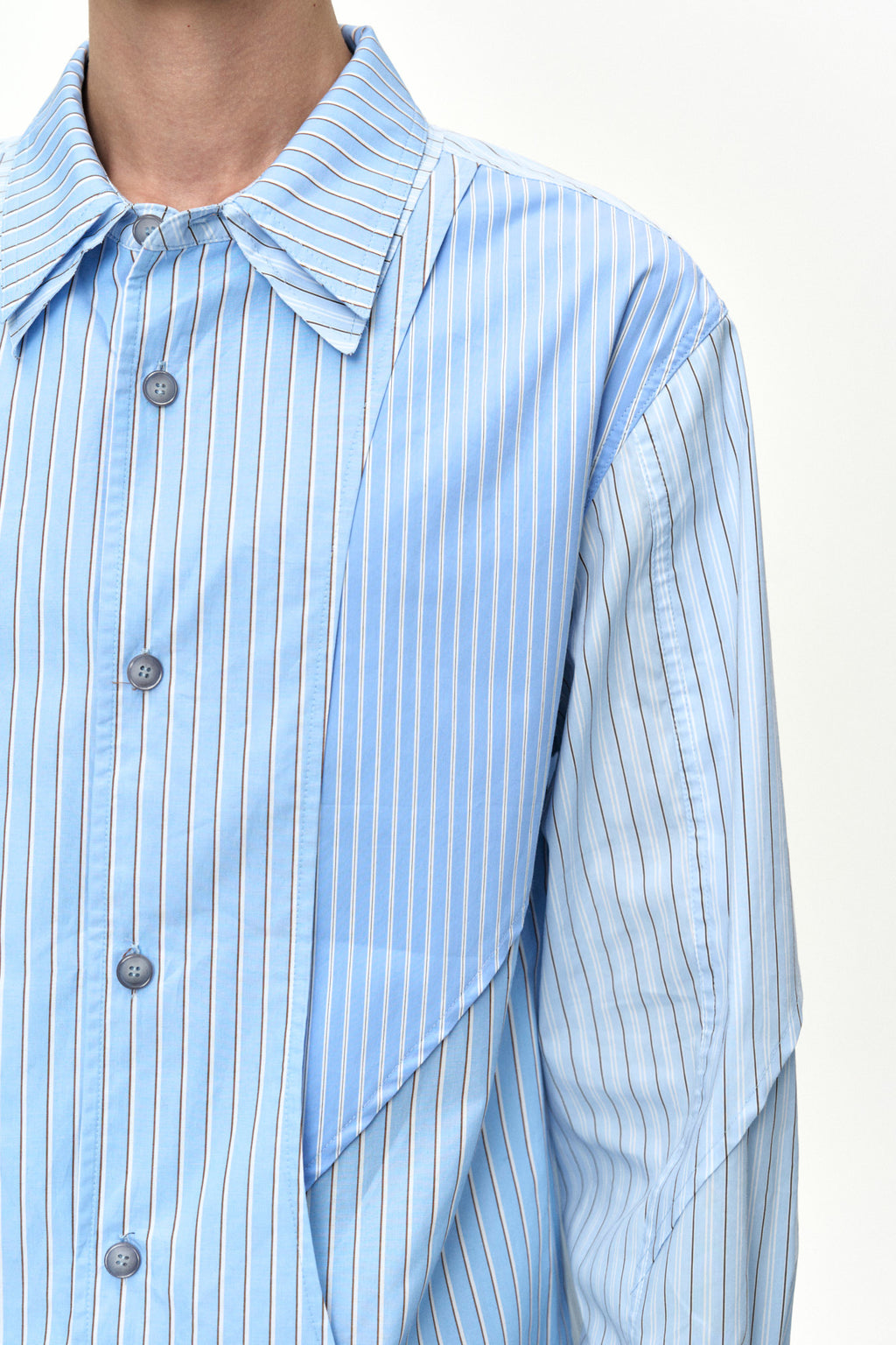 Andersson Bell - Double Layered Stripe Shirt (Blue) product image 5 | TRAB K-Fashion Australia