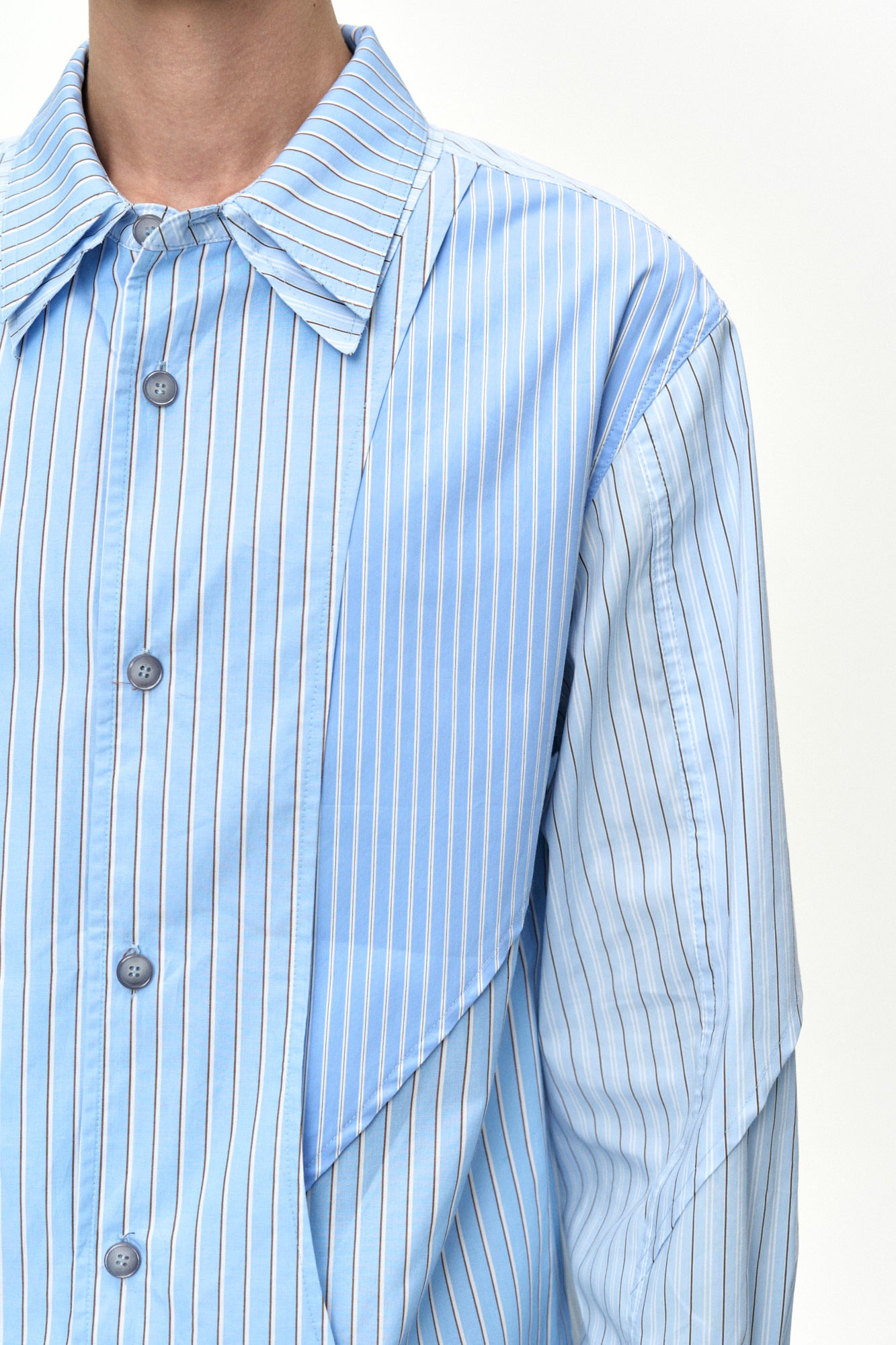 Andersson Bell - Double Layered Stripe Shirt (Blue) product image 5 | TRAB K-Fashion Australia