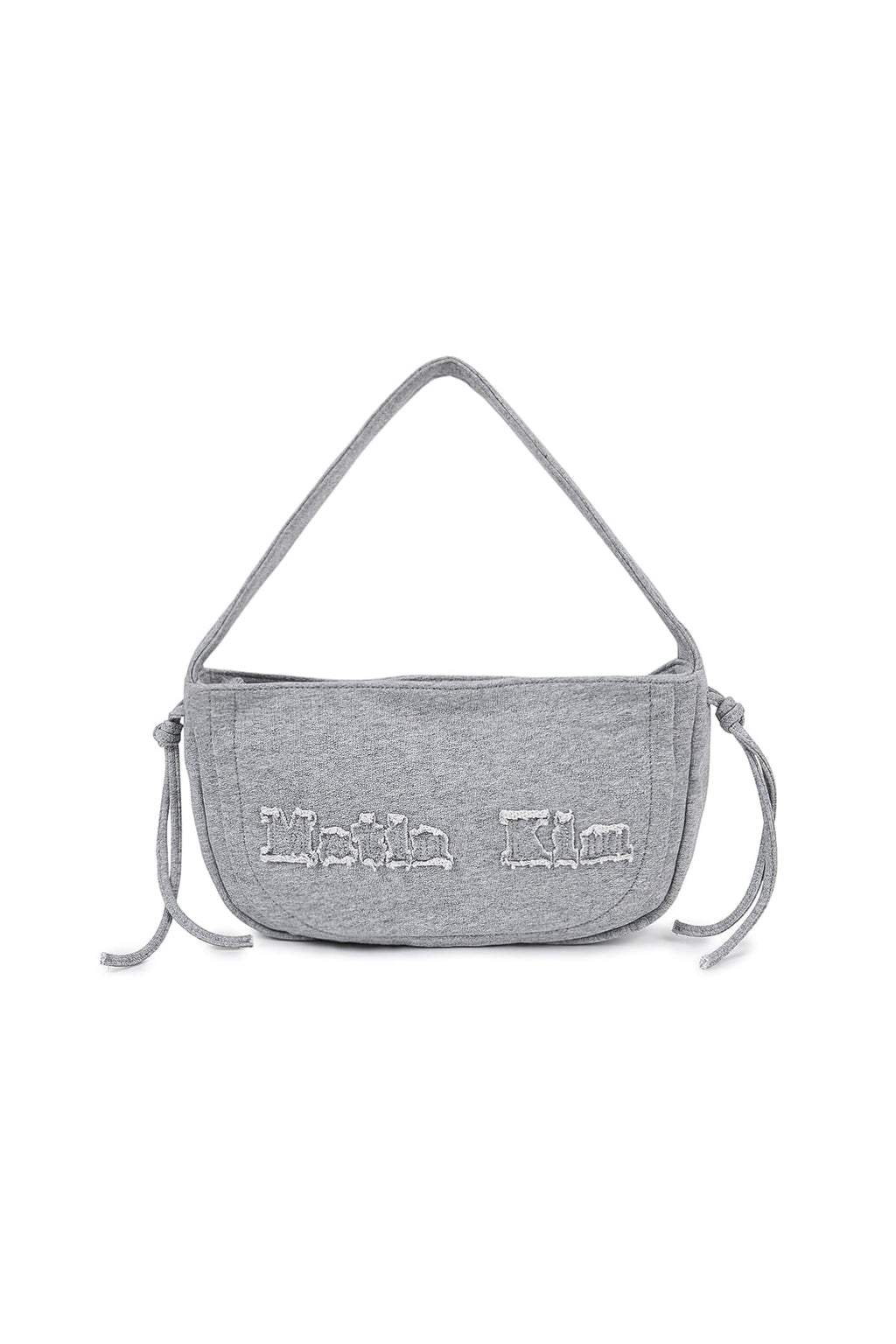 Matin Kim - Applique Logo Jersey Shoulder Bag (Grey) product image 1 | TRAB K-Fashion Australia