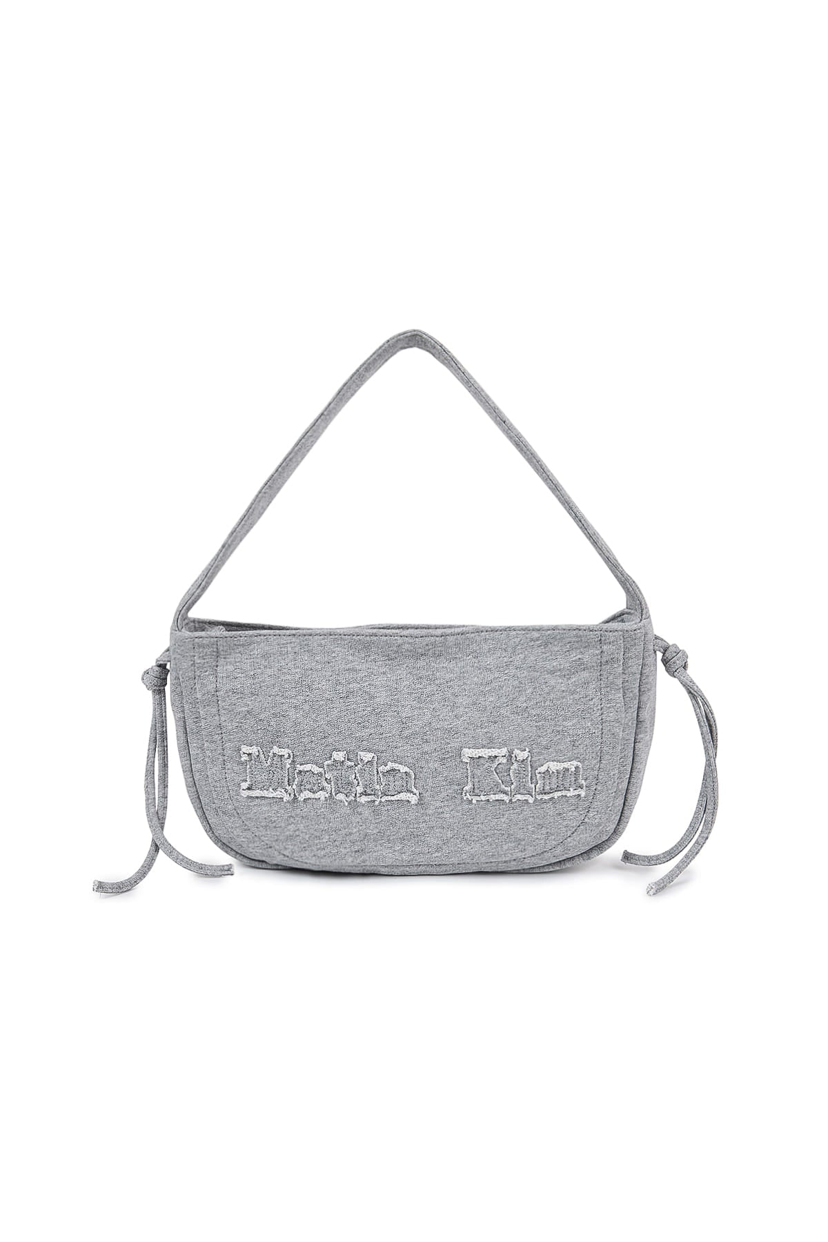 Matin Kim - Applique Logo Jersey Shoulder Bag (Grey) product image 1 | TRAB K-Fashion Australia