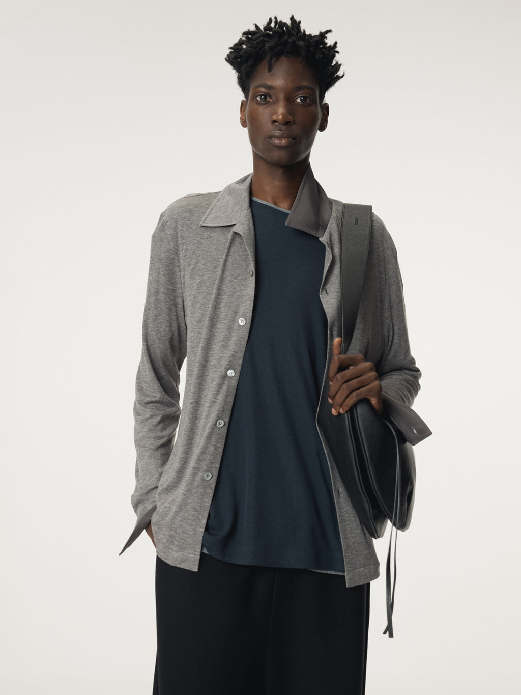 Recto - Layered Wool T-Shirt (Dark Navy) product image 8 | TRAB K-Fashion Australia