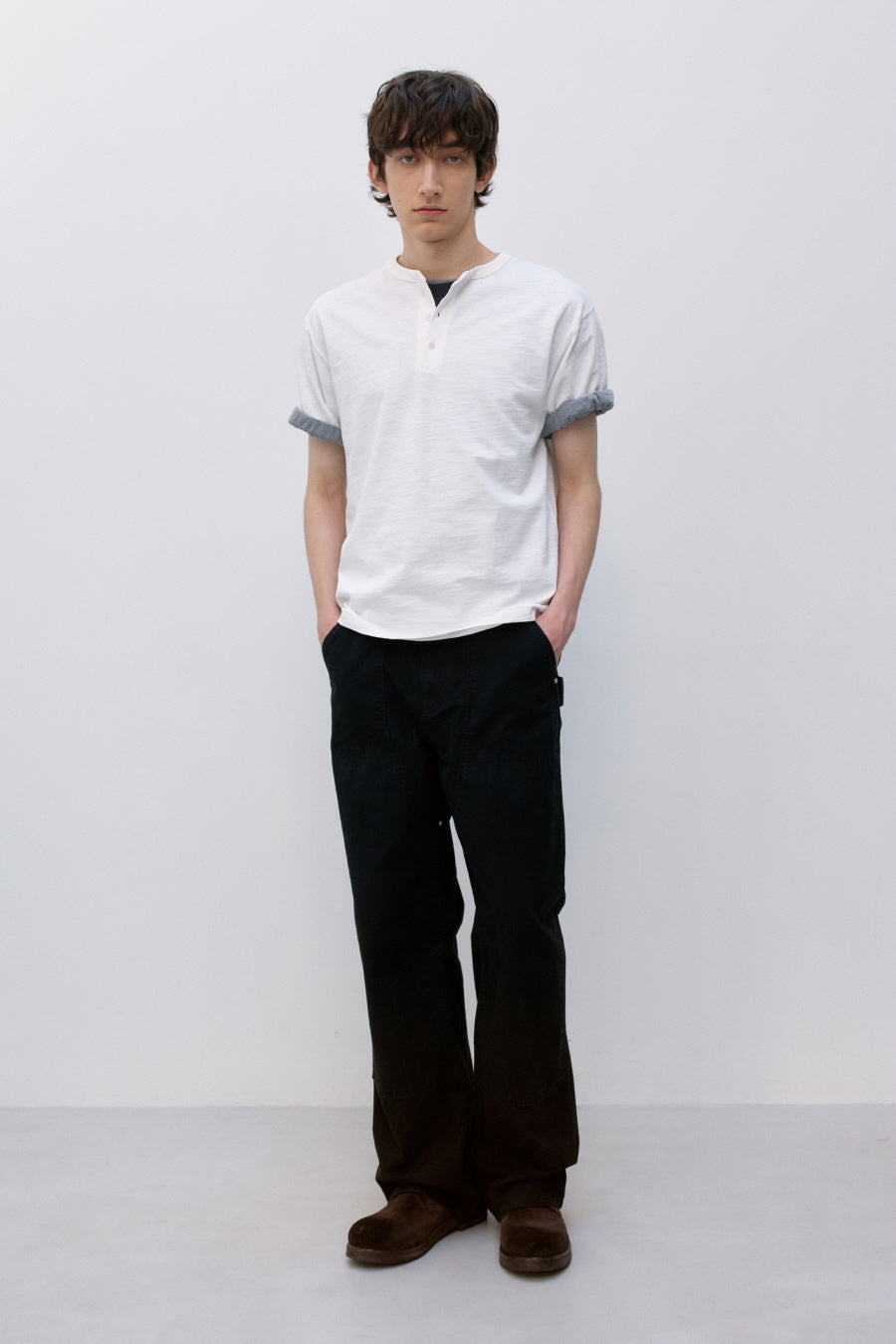 Insilence - Henley Neck Short Sleeve (White) product image 6 | TRAB K-Fashion Australia