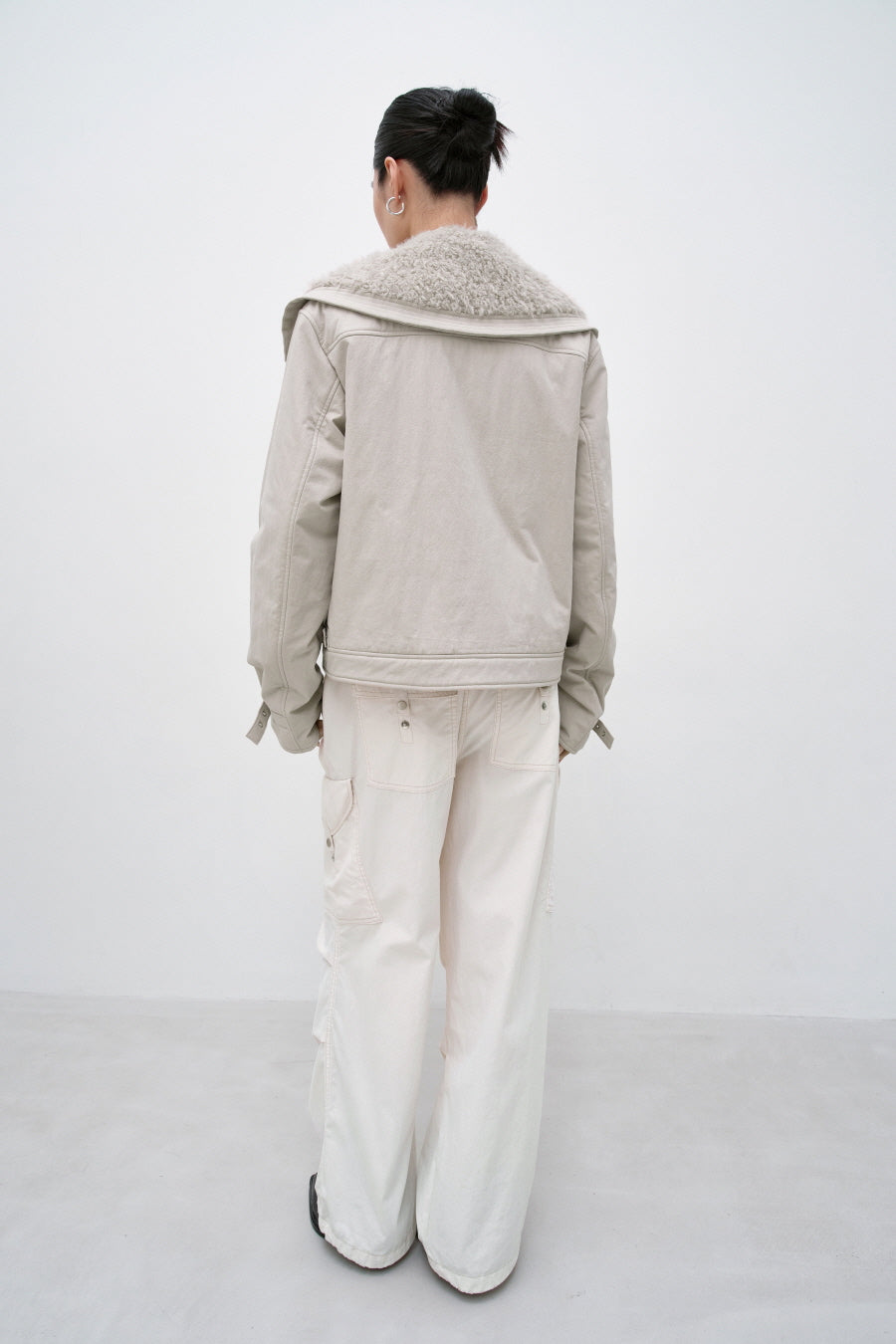 Insilence - Spread Fur Collar Jumper (Grey Beige) product image 6 | TRAB K-Fashion Australia