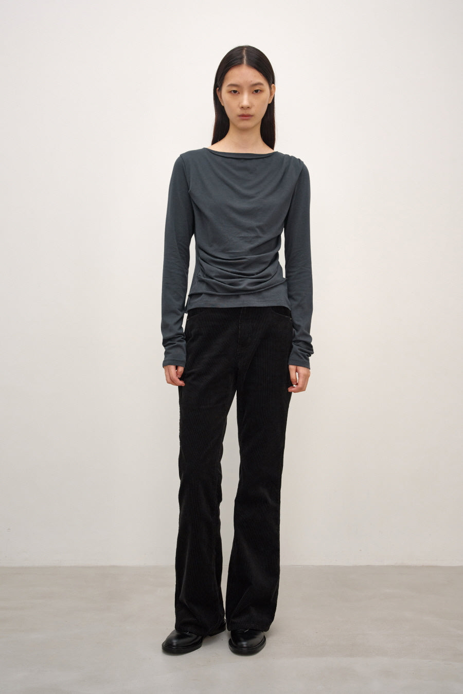 Insilence - Classic Corduroy Bootcut Pants (Black) product image 1 | TRAB K-Fashion Australia