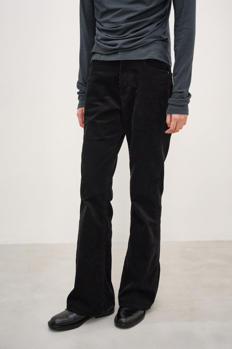Insilence - Classic Corduroy Bootcut Pants (Black) product image 3 | TRAB K-Fashion Australia