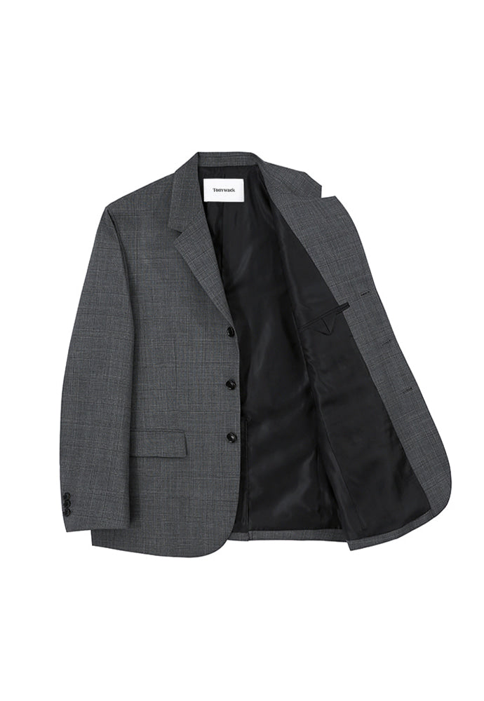 Tonywack - Crudo 3-Button Single Blazer (Mid Grey Check) product image 6 | TRAB K-Fashion Australia
