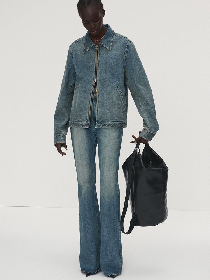 Tonywack - Denim Zippered Jacket (Washed Mid Blue) product image 4 | TRAB K-Fashion Australia
