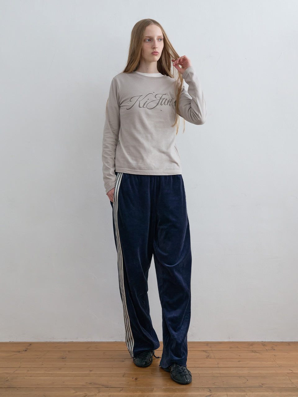 Kijun - Logo Studded Tee Taupe product image 3 | TRAB K-Fashion Australia