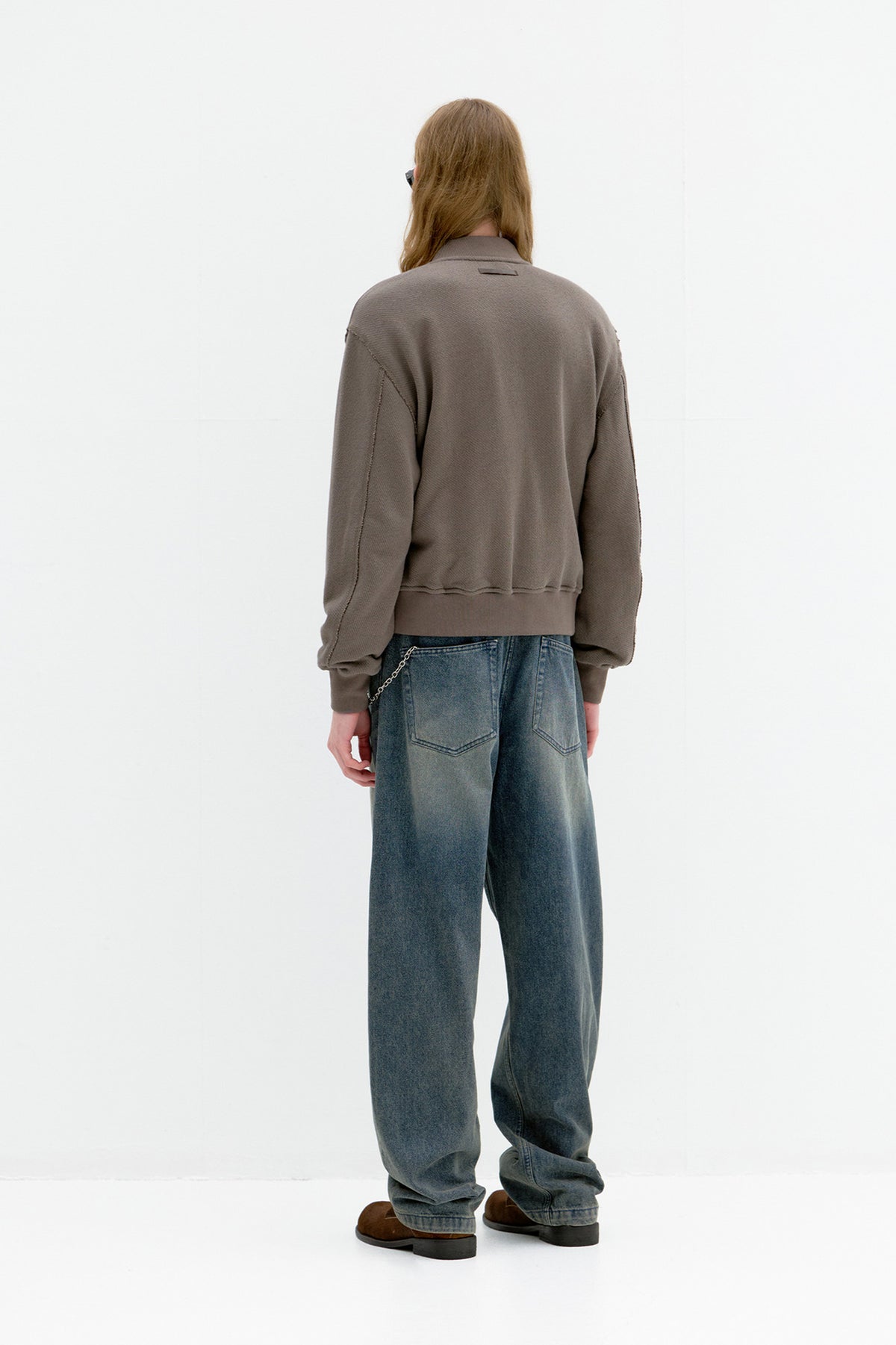Coor - Cotton Aviation Sweat Zip Up (Khaki Brown) product image 4 | TRAB K-Fashion Australia