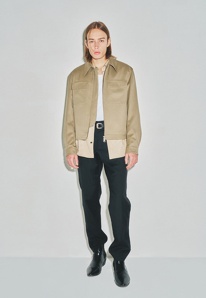 Tonywack - Super Fine Wool Double Pocket Zip Blouson (Beige) product image 1 | TRAB K-Fashion Australia