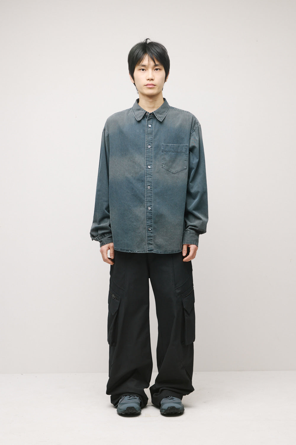 Hatchingroom - Darted Cargo Pants (Blue Black) product image 4 | TRAB K-Fashion Australia
