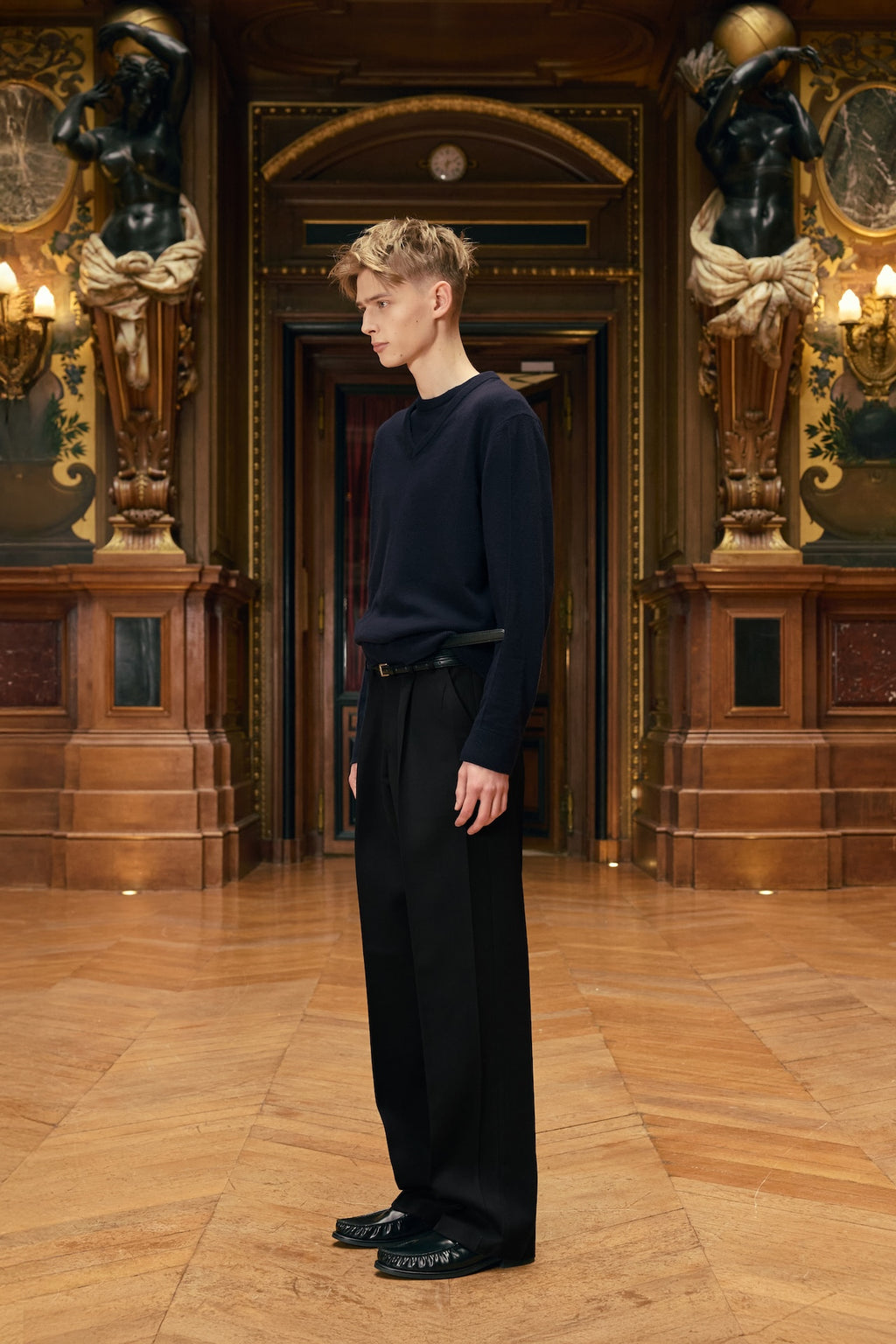 STU - Pin Tuck V-neck Knit (Navy) product image 11 | TRAB K-Fashion Australia