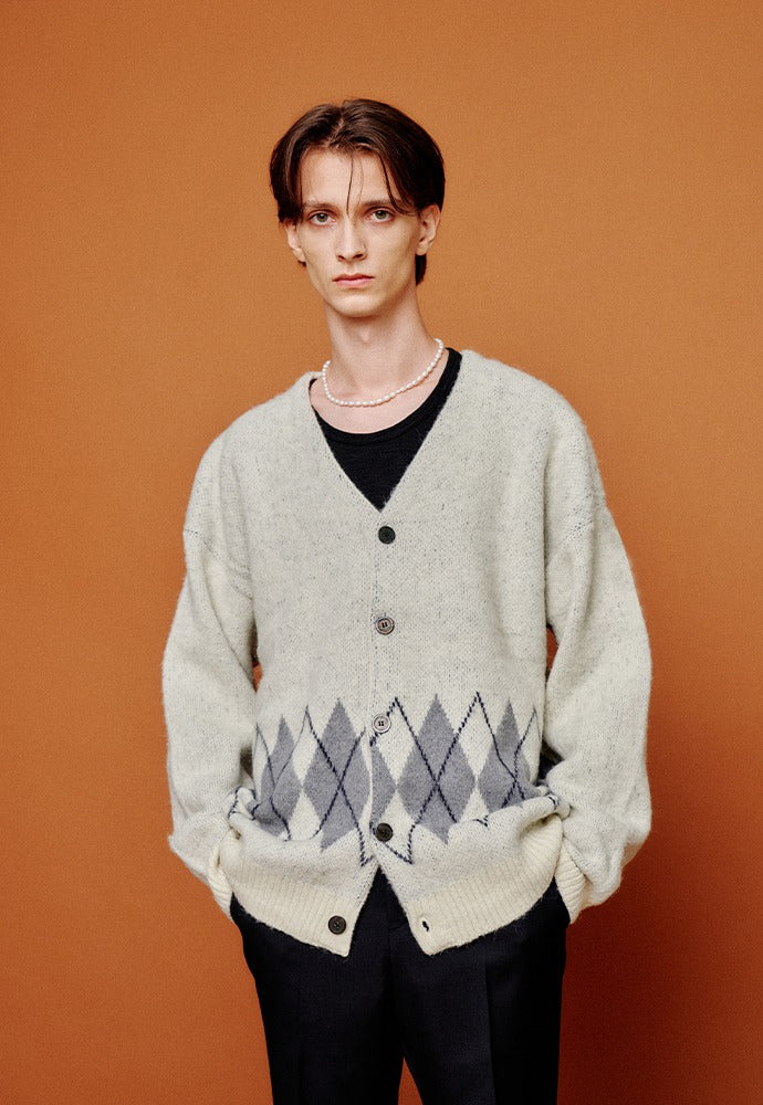 Tonywack - Stiff Mohair Cardigan (Ecru) product image 1 | TRAB K-Fashion Australia