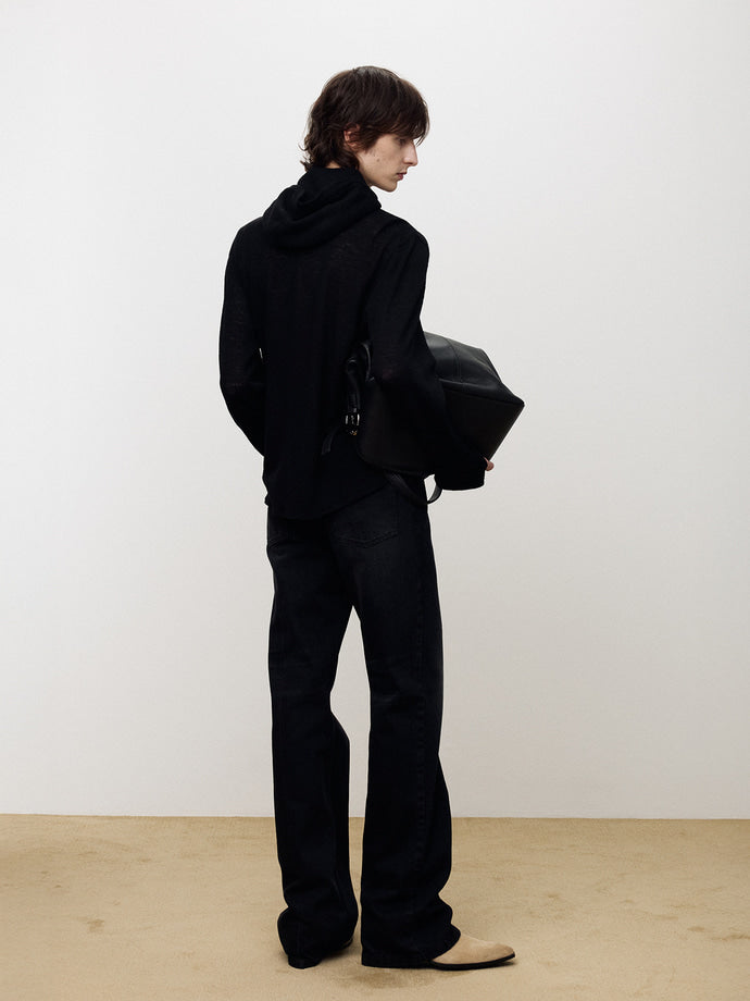 Tonywack - Light Wool Hooded Zip Jacket (Black) product image 2 | TRAB K-Fashion Australia