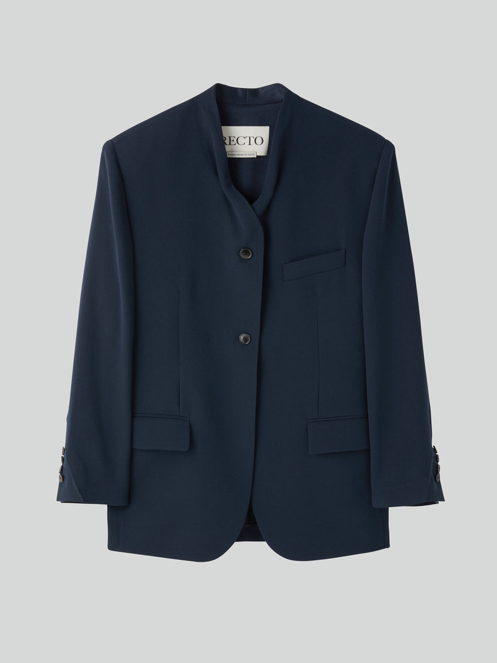 Recto - Collar Detail Fluid Suit Jacket (Dark Navy) product image 4 | TRAB K-Fashion Australia