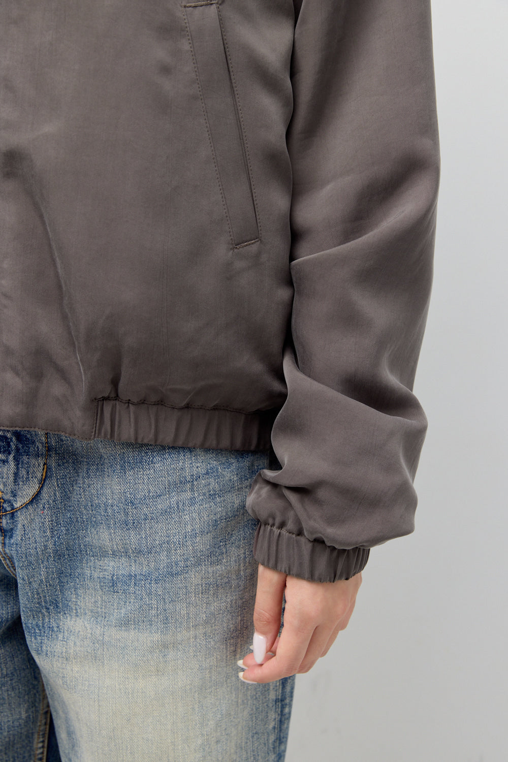 Hatchingroom - Cupro Hoodie Jacket (Mocha) product image 9 | TRAB K-Fashion Australia