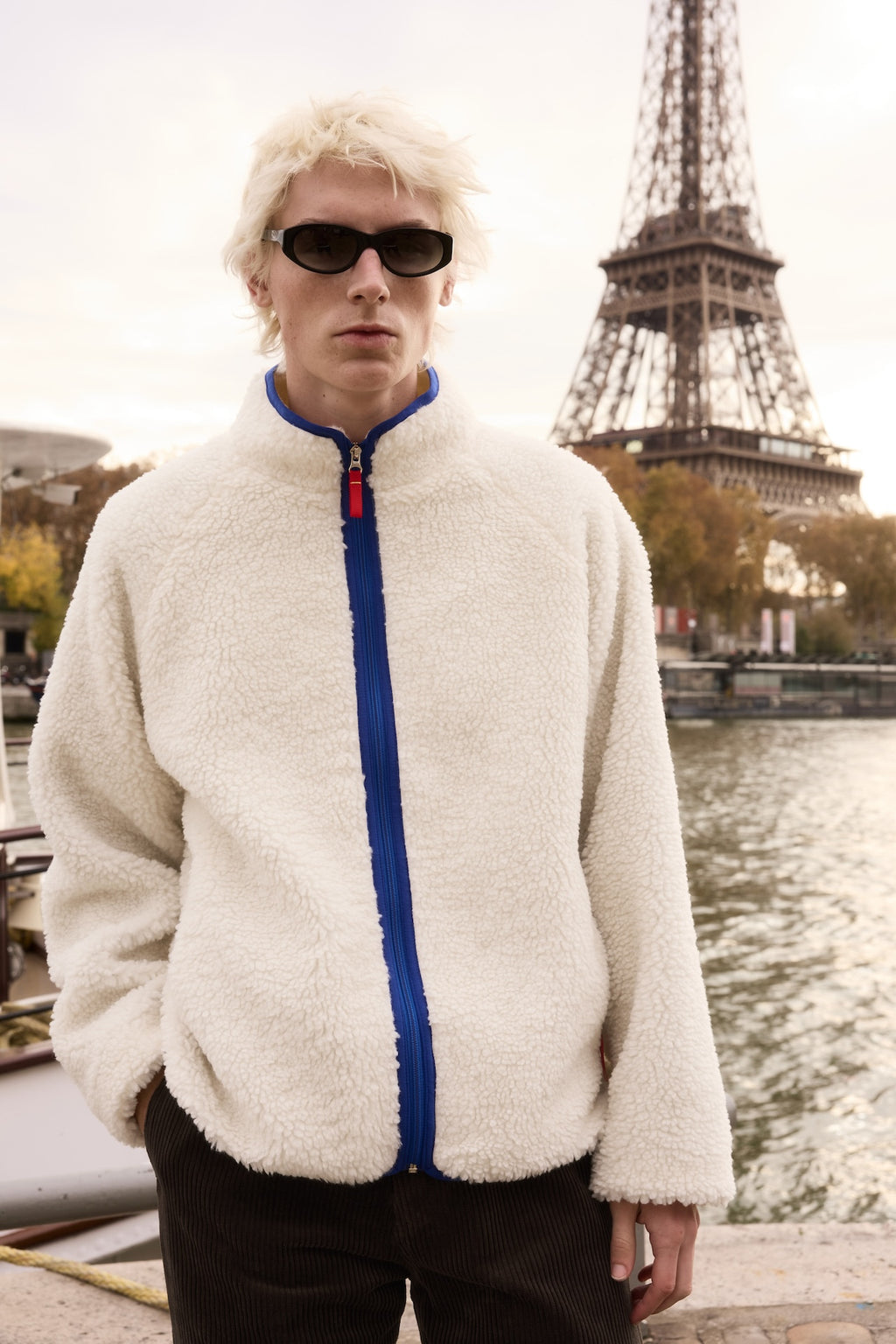 STU - Fleece Zip-Up Jacket In (Ivory) product image 15 | TRAB K-Fashion Australia