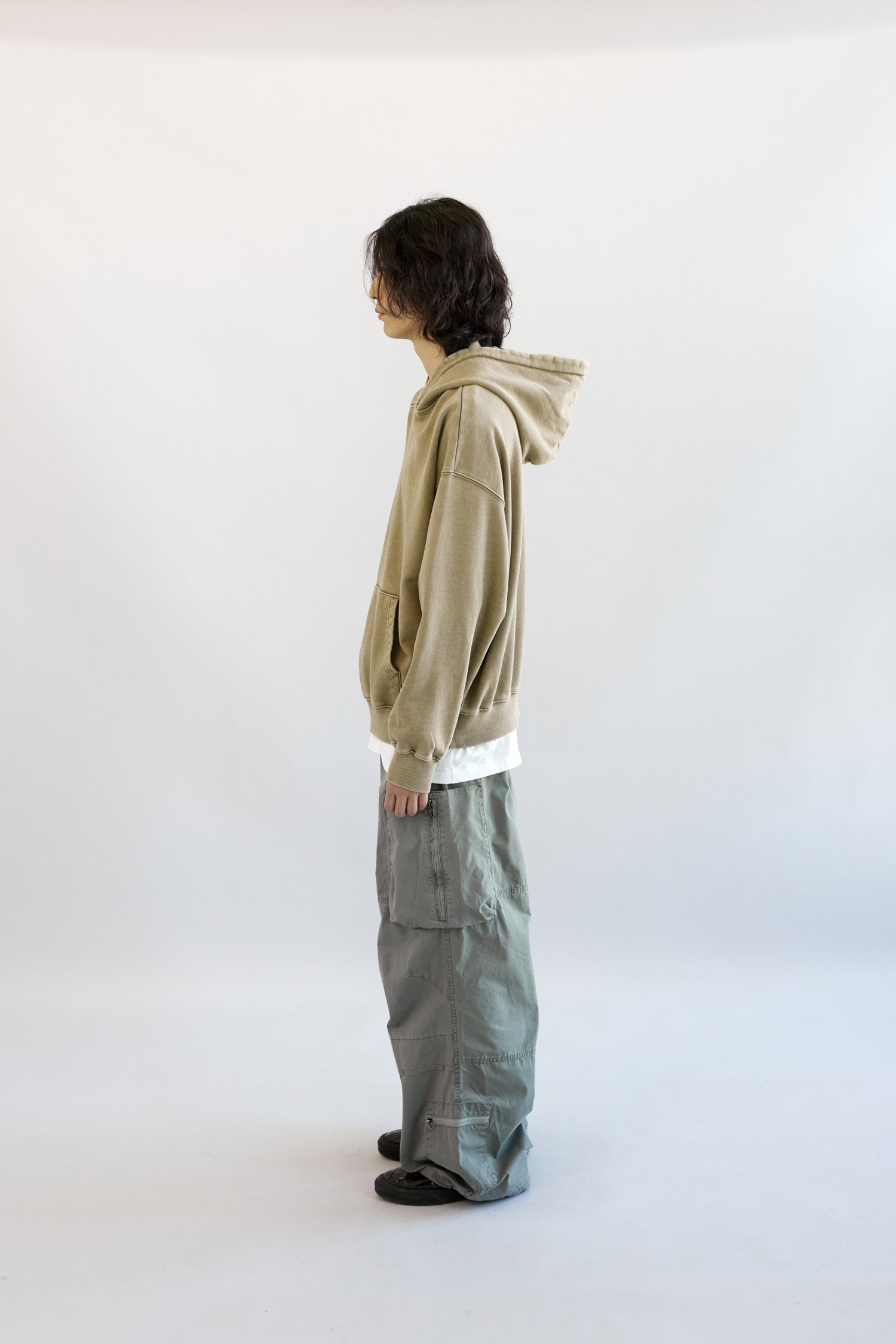 Hatchingroom - Layering Hoodie Washed (Olive) product image 5 | TRAB K-Fashion Australia