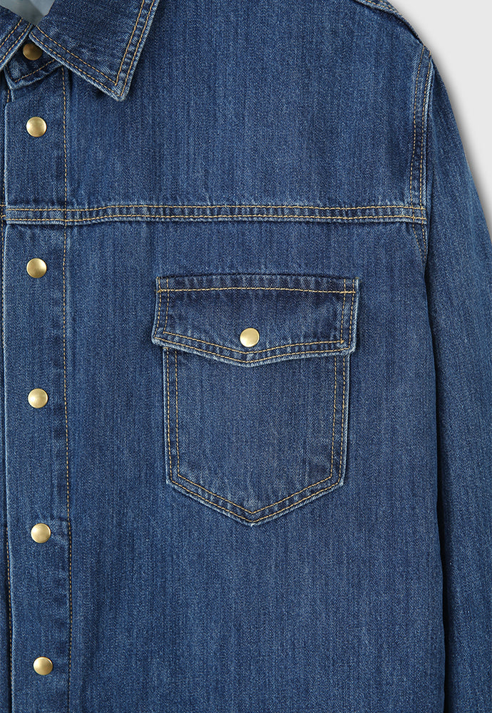 Tonywack - One Pocket Cropped Denim Blouson (Mid Blue) product image 10 | TRAB K-Fashion Australia