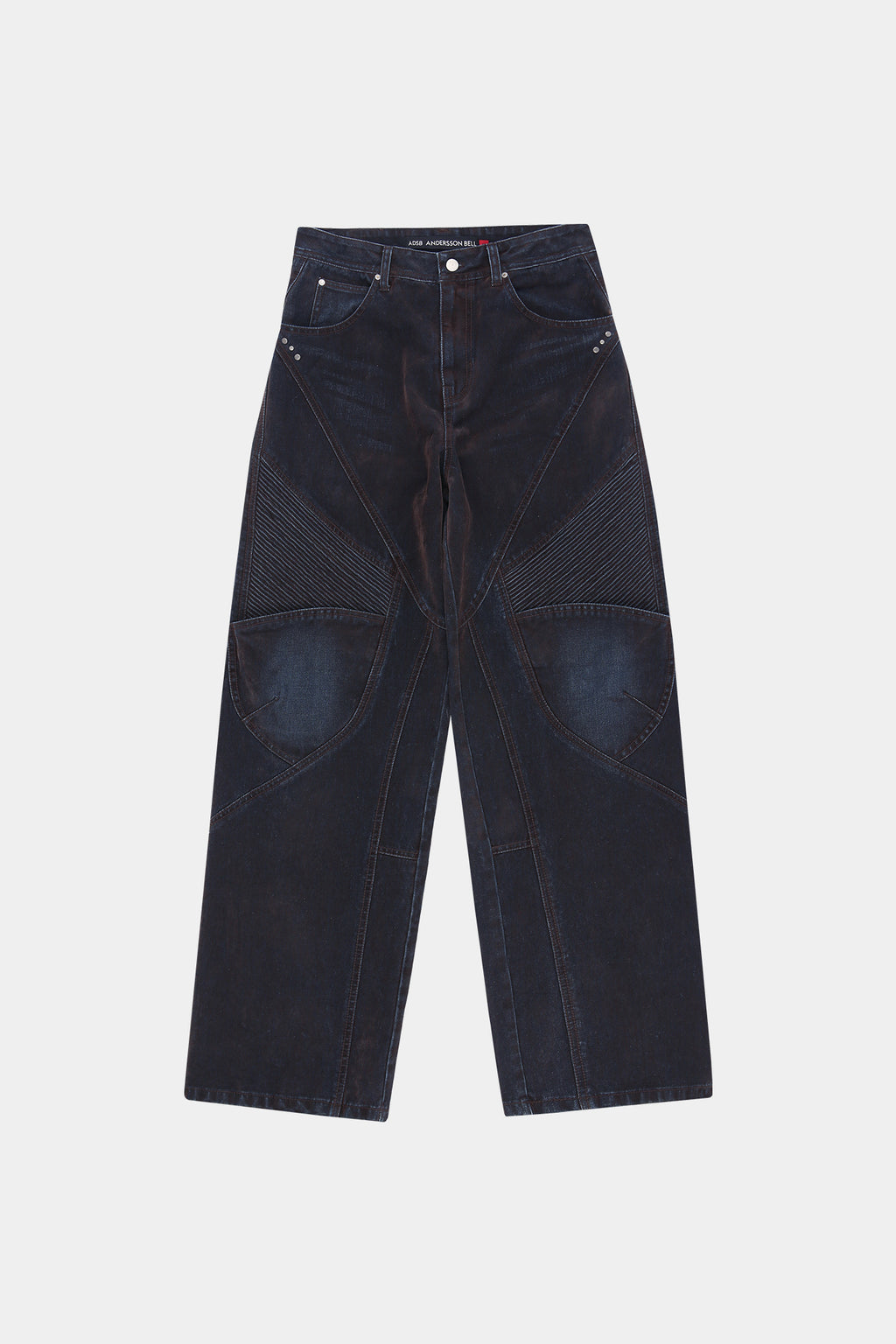 Andersson Bell - Unisex Rodeo Biker Wide-Leg Jeans (brown/blue) (Brown/Blue) product image 12 | TRAB K-Fashion Australia