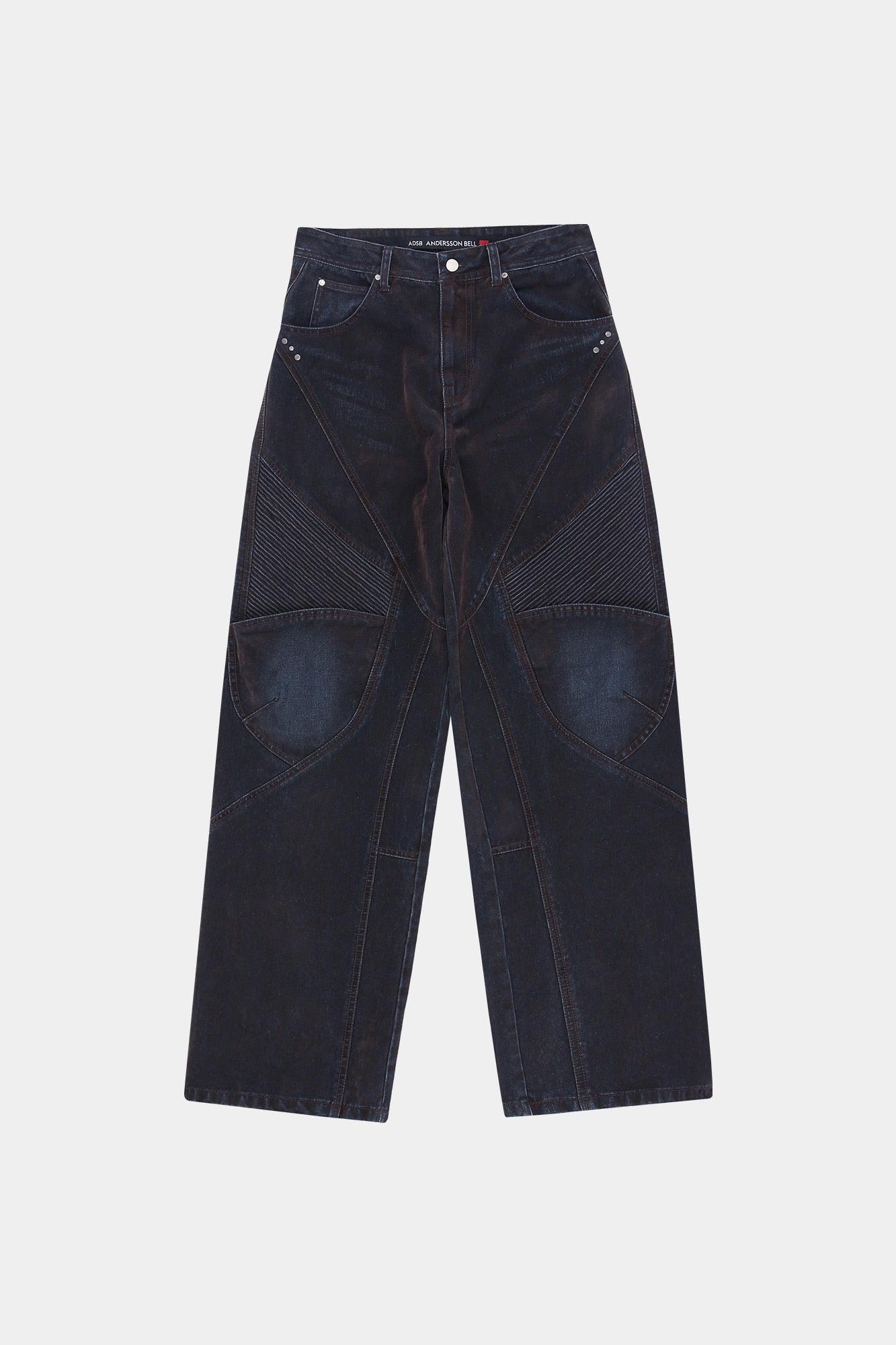Andersson Bell - Unisex Rodeo Biker Wide-Leg Jeans (brown/blue) (Brown/Blue) product image 12 | TRAB K-Fashion Australia