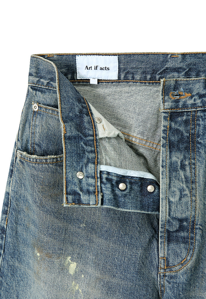 Art if acts - Painted Regular 5P Denim Pants (Used Indigo) product image 12 | TRAB K-Fashion Australia
