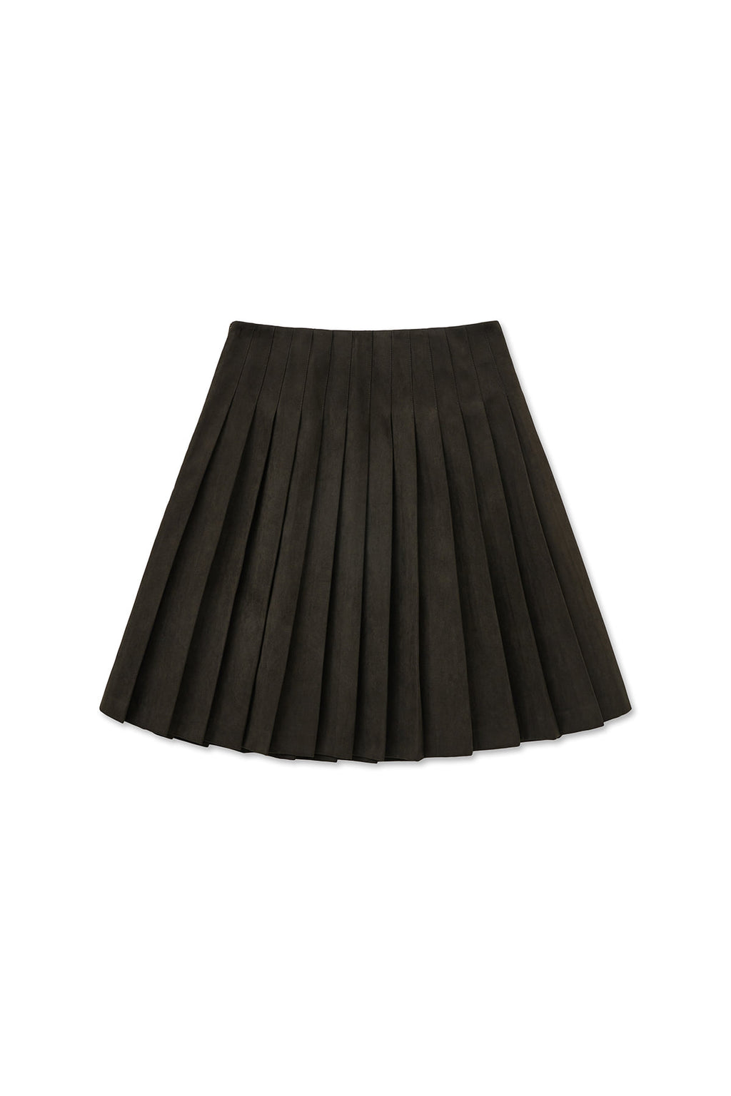Matin Kim - Side Zipper Pleats Midi Skirt (Dark Brown) product image 2 | TRAB K-Fashion Australia