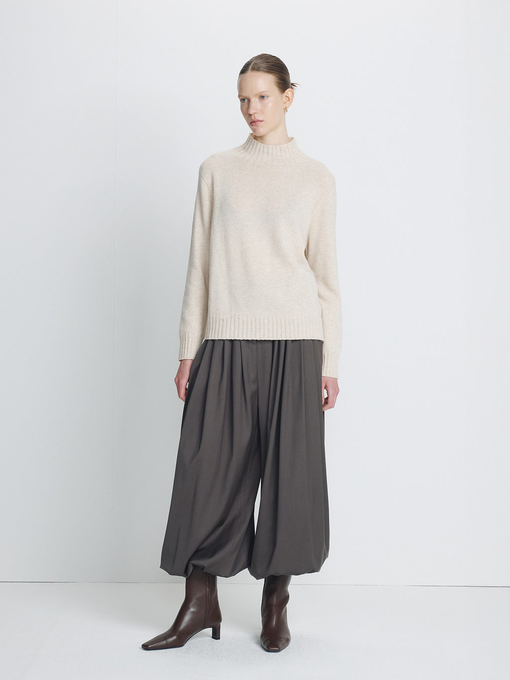Tonywack - Wool Blend Oversiezed Turtleneck (Ecru/Beige) product image 1 | TRAB K-Fashion Australia