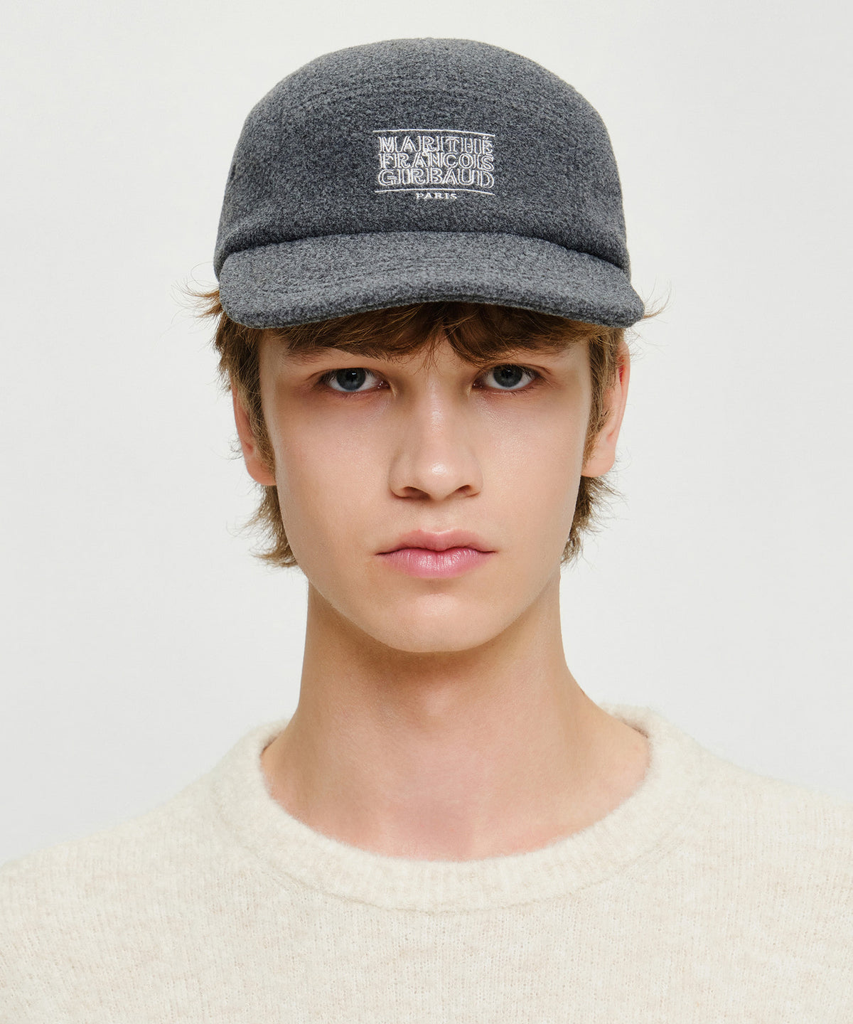 Marithe & Francois Girbaud - Outline Classic Logo Fleece Camp Cap (Gray) product image 5 | TRAB K-Fashion Australia
