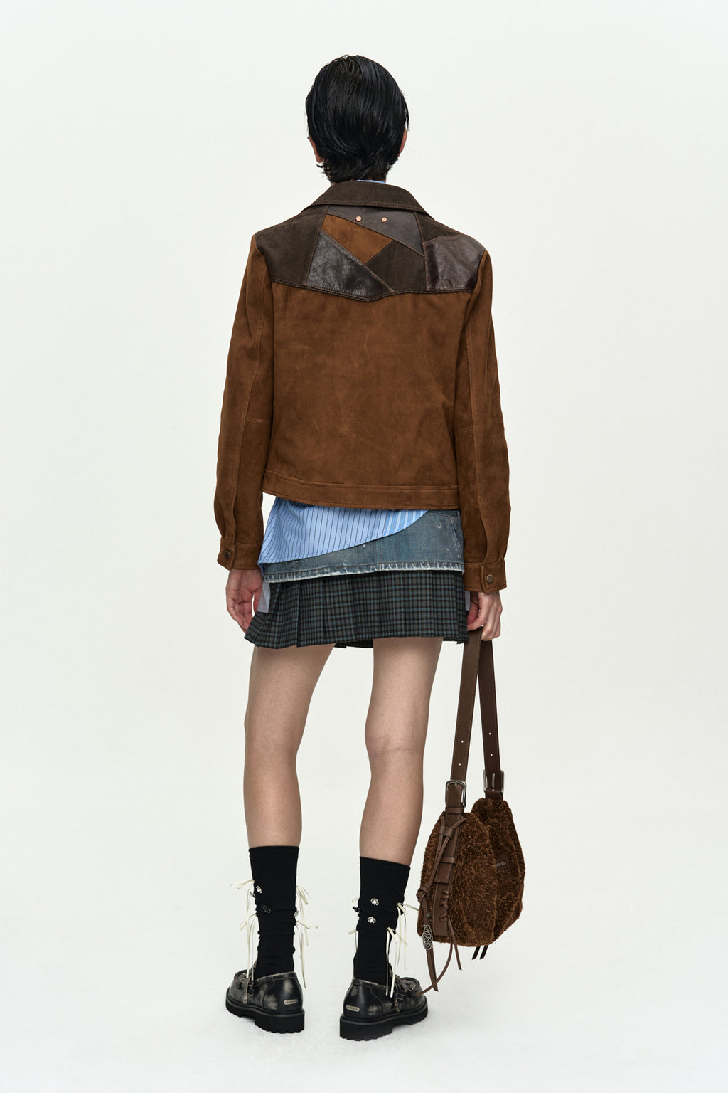 Andersson Bell - Harvey Leather Patchwork Jacket (Brown) product image 4 | TRAB K-Fashion Australia