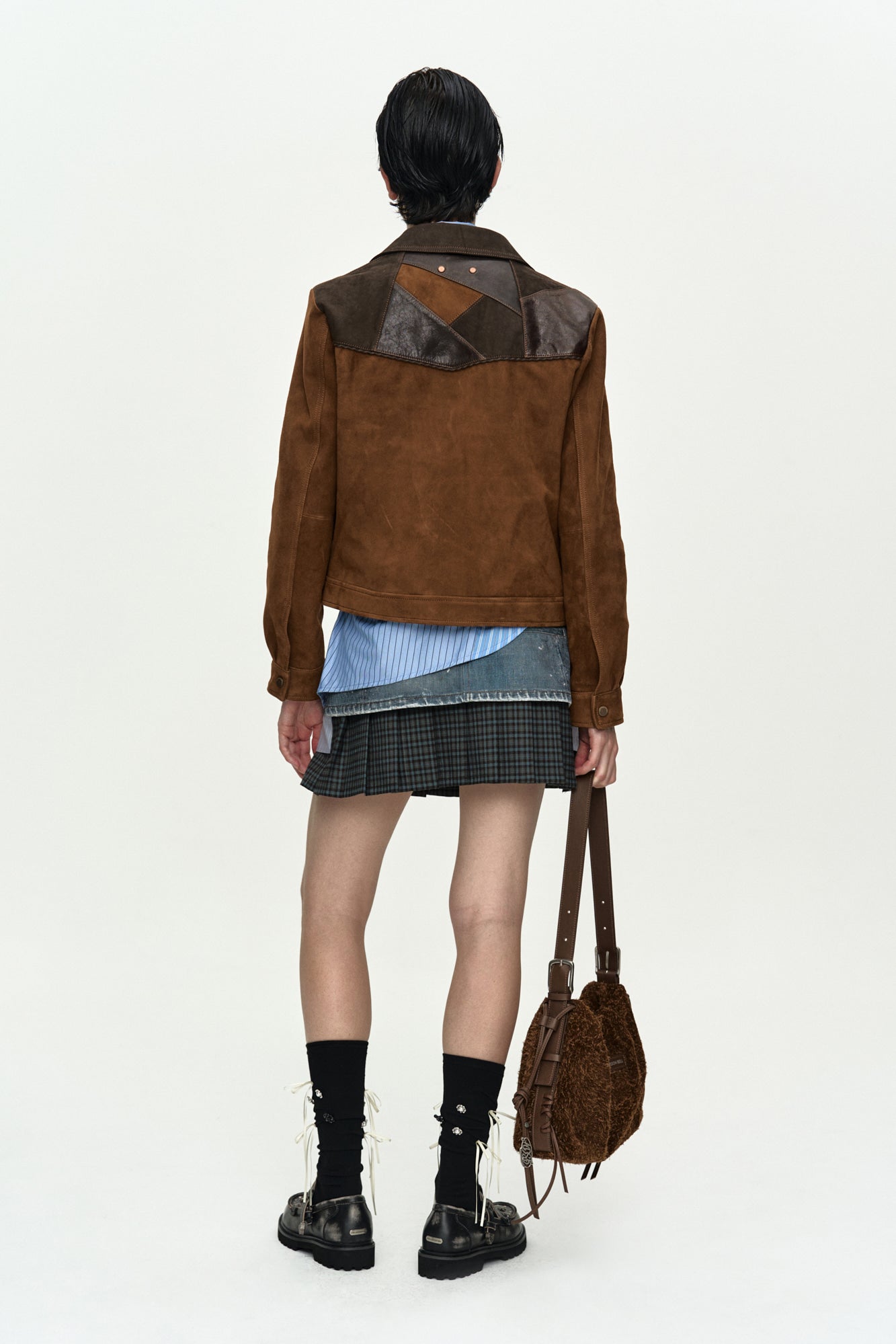 Andersson Bell - Harvey Leather Patchwork Jacket (Brown) product image 4 | TRAB K-Fashion Australia