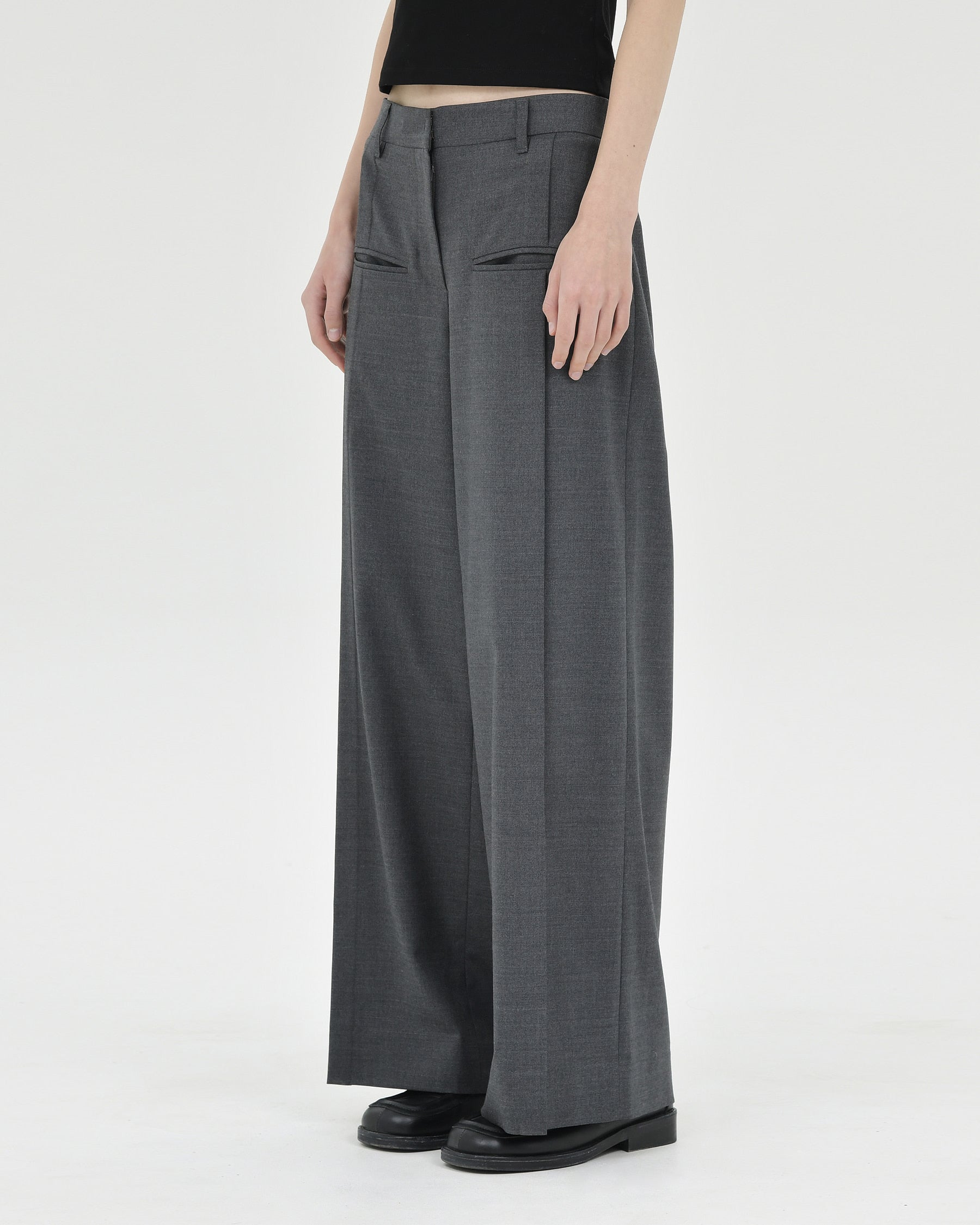 Brownyard - Wool Wide Pants (Charcoal) product image 2 | TRAB K-Fashion Australia