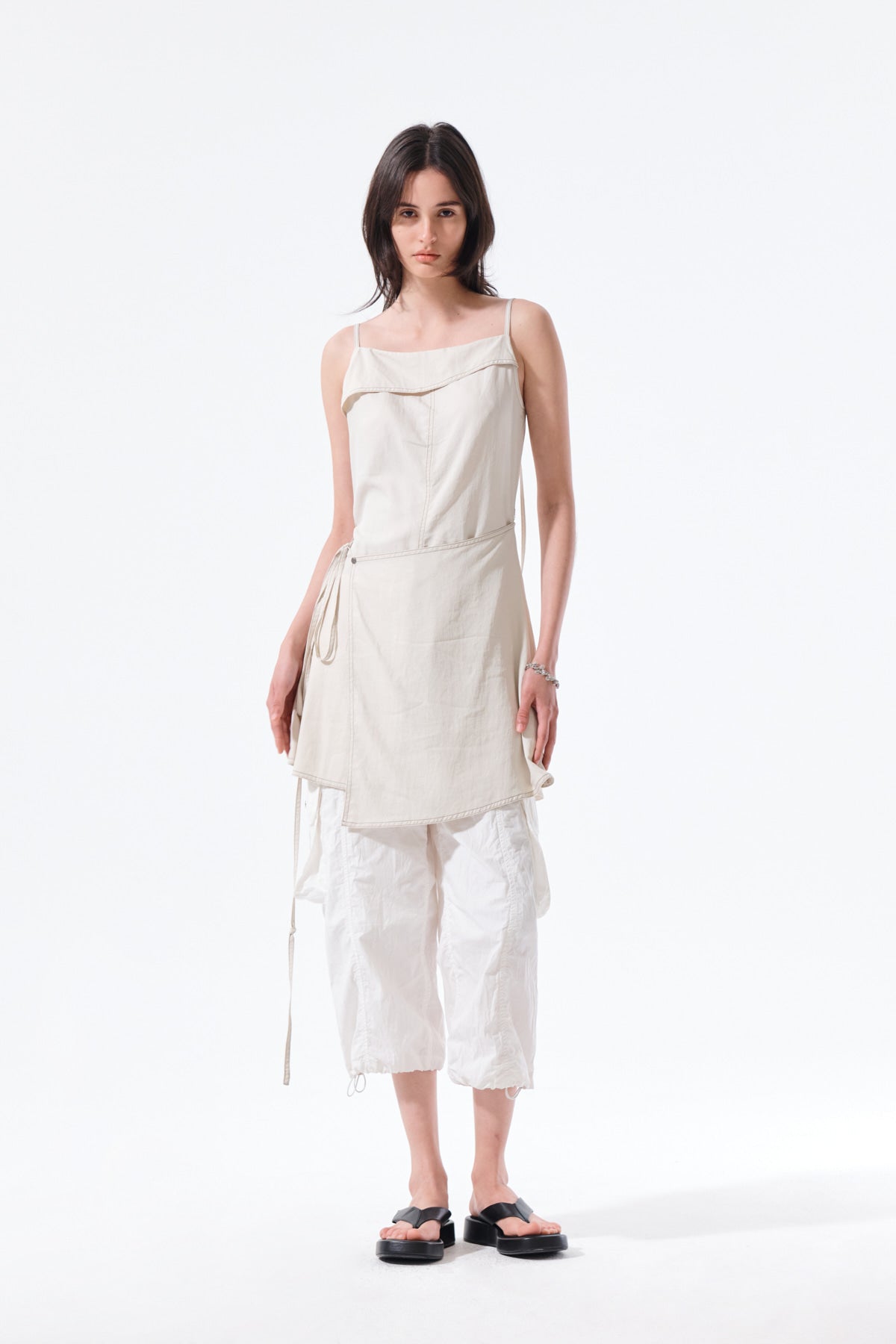 Matin Kim - Sleeveless Wrap Dress (Cream) product image 8 | TRAB K-Fashion Australia