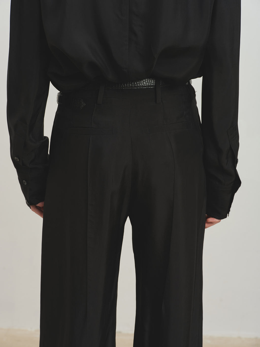 Tonywack - Liquid Flared Tailored Trousers (Black) product image 8 | TRAB K-Fashion Australia