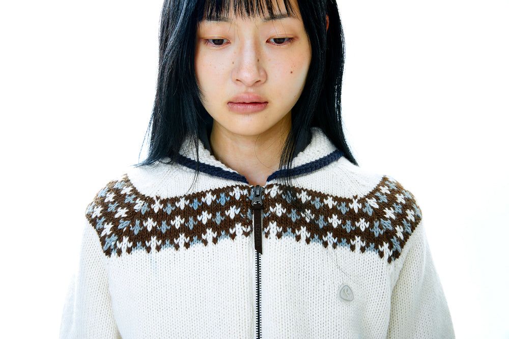 Coyseio - Mossy Cowichan Knit Jacket (Ivory) product image 8 | TRAB K-Fashion Australia