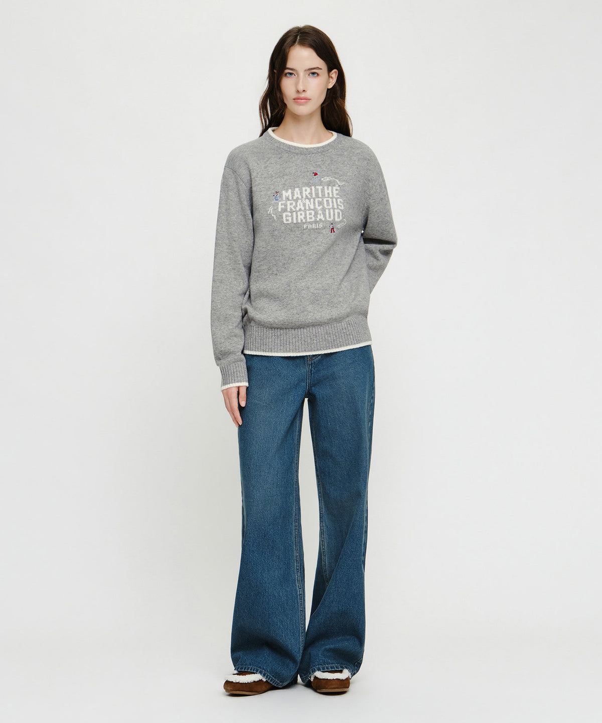 Marithe & Francois Girbaud - Alpes Classic Logo Knit Pullover (Melange Gray) product image 4 | TRAB K-Fashion Australia