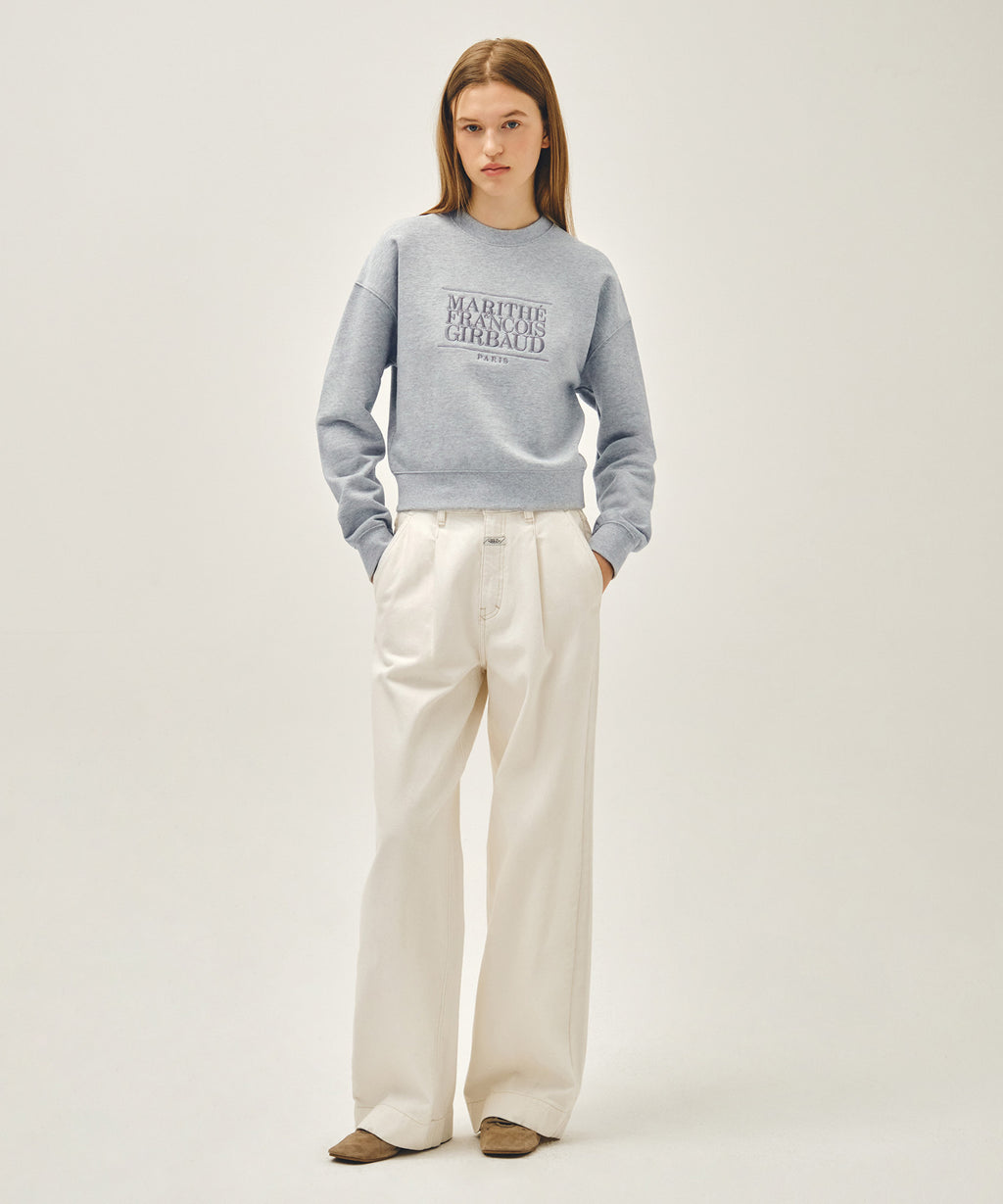 Marithe & Francois Girbaud - Classic Logo Crop Sweatshirt (Heather Gray) product image 5 | TRAB K-Fashion Australia