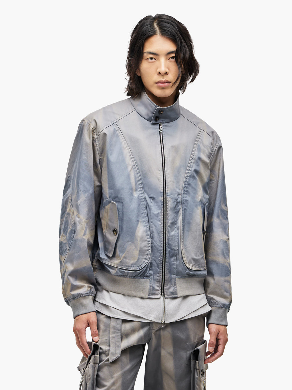 Jiyong Kim - Sun-Bleached High Neck Blouson (Blue) product image 2 | TRAB K-Fashion Australia