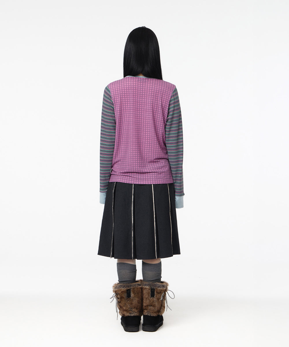 Coyseio - Raw Hem Pleats Skirt (Charcoal) product image 9 | TRAB K-Fashion Australia