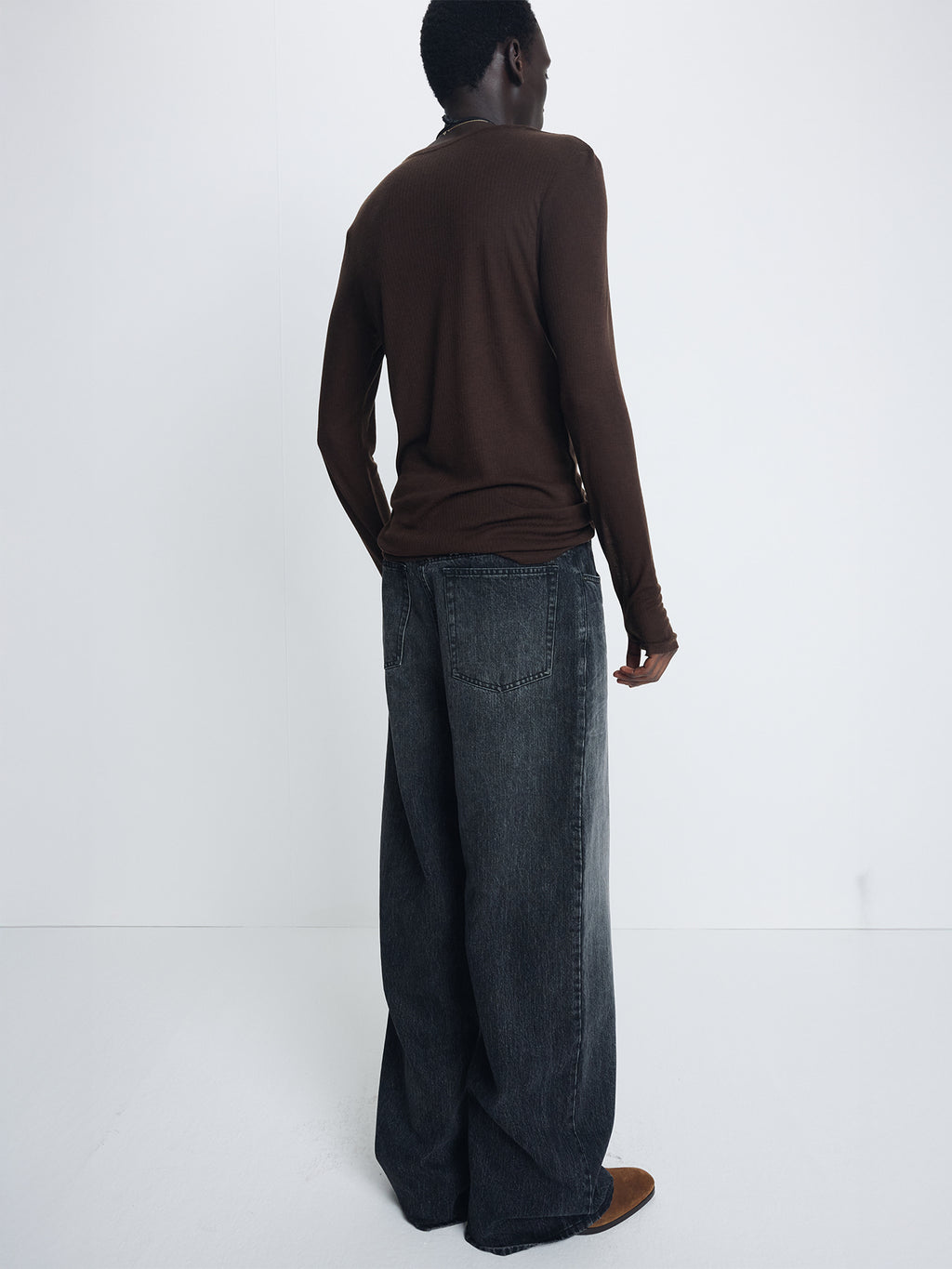 Tonywack - Wide-Leg Belted Denim Jeans (Faded Black) product image 4 | TRAB K-Fashion Australia